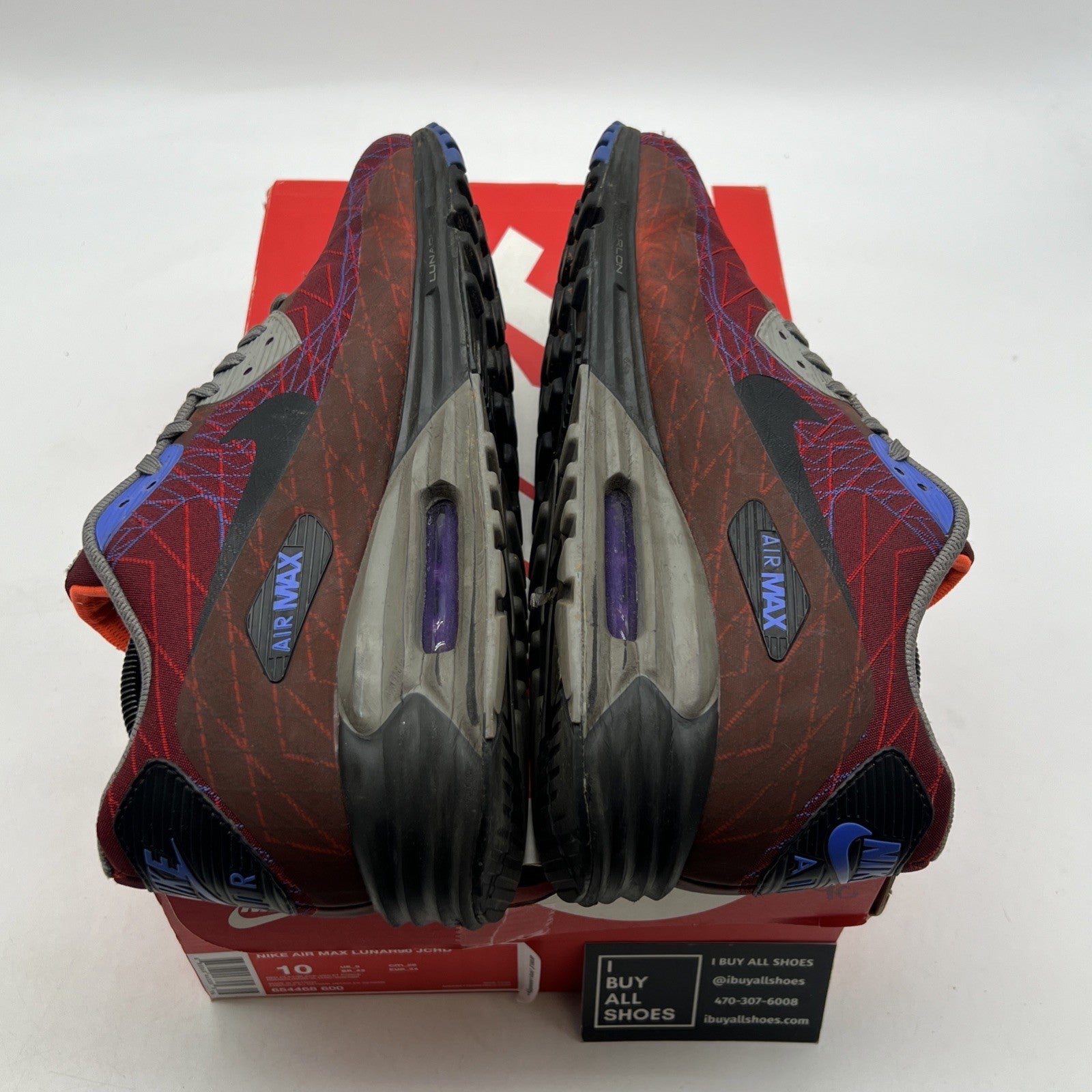 Size 10 - Nike Air Max Lunar 90 Jacquard Red Clay (654468-600)