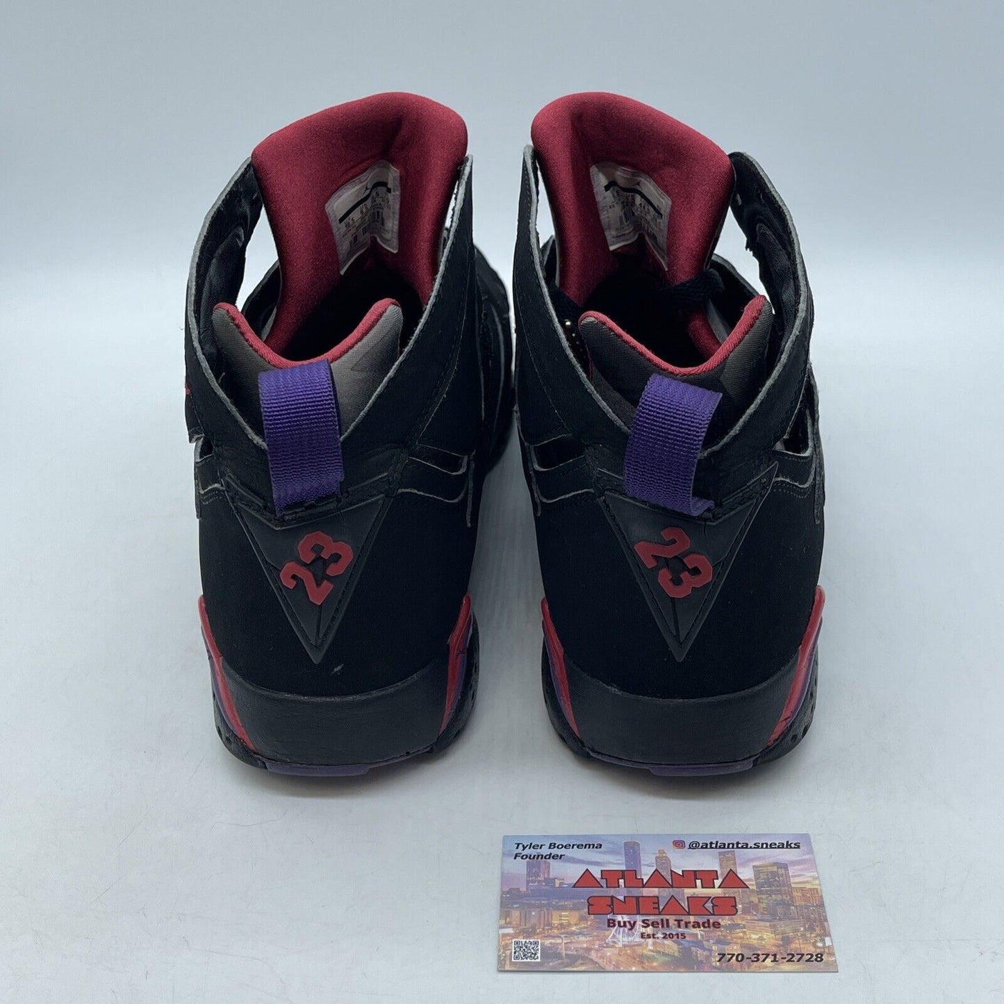Size 10.5 - Air Jordan 7 Retro 2012 Raptor Black Red Purple (304775-018)