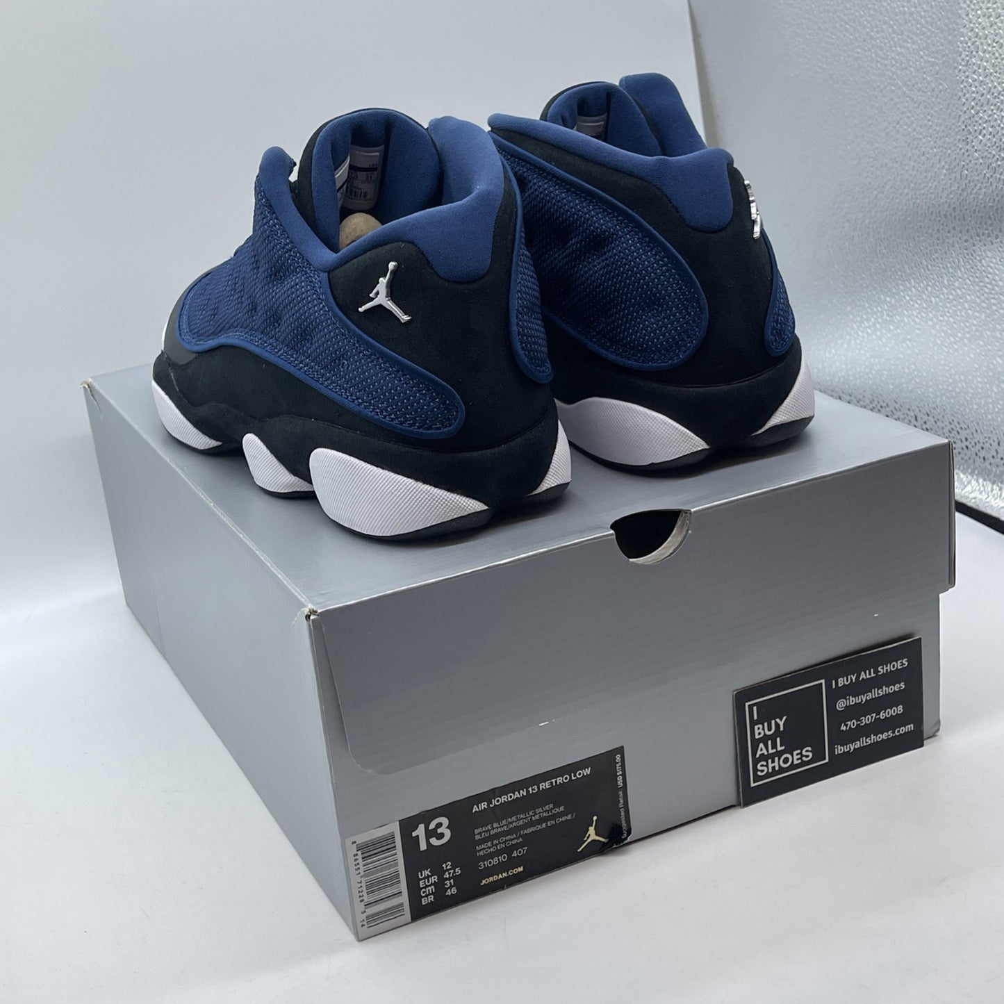 Size 13 - Air Jordan 13 Retro 2017 Low Brave Blue Black Suede (310810-407)