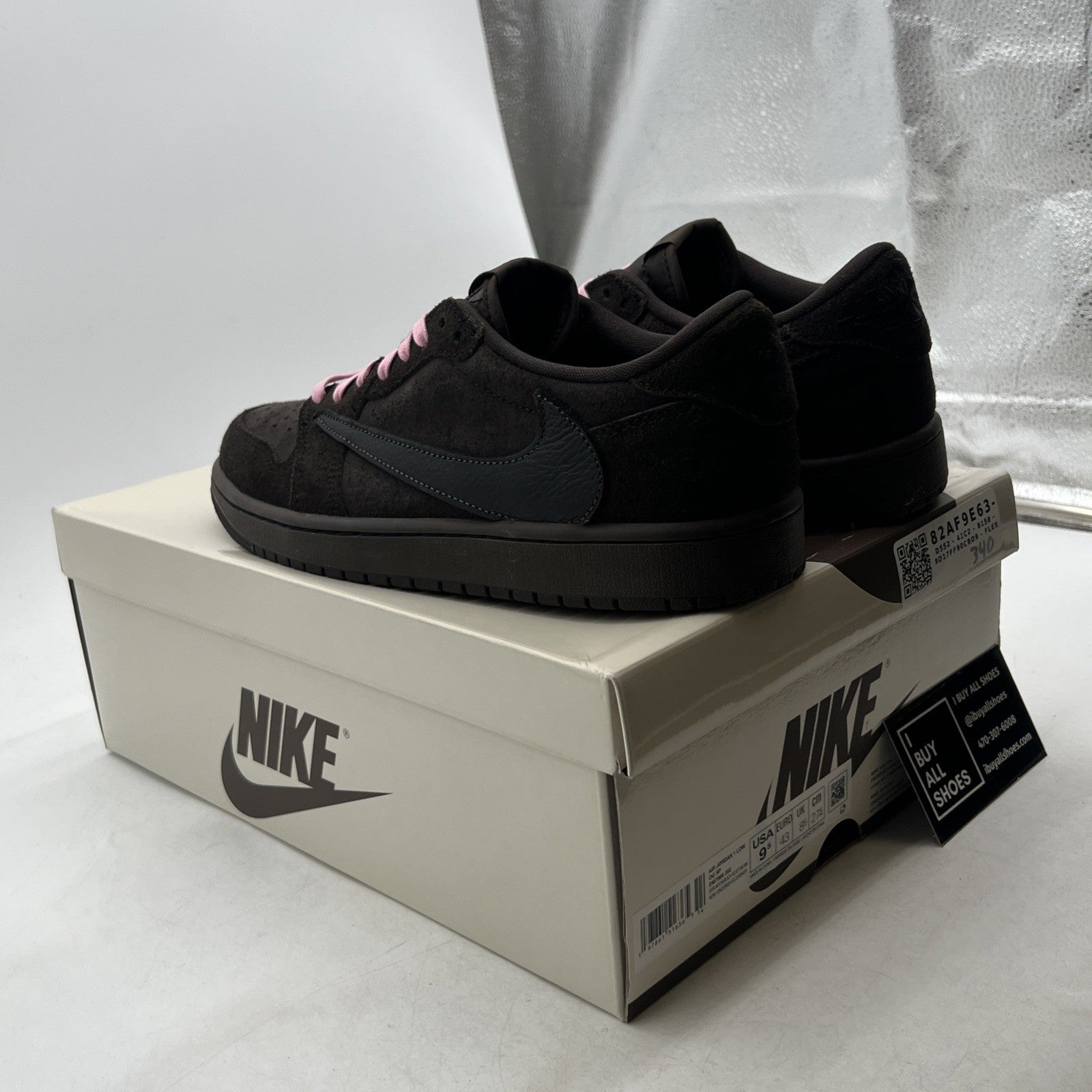 Size 9.5 - Travis Scott x Air Jordan 1 Retro OG SP Low Velvet Brown (DM7866-202)