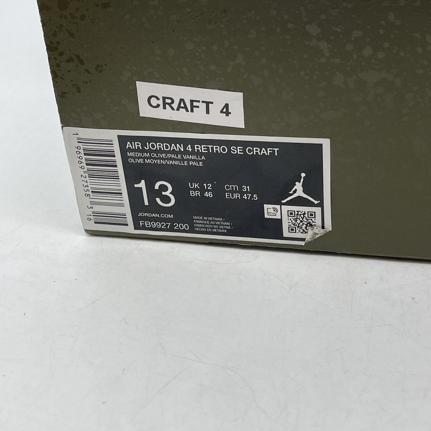 Size 13 - Air Jordan 4 SE Retro Low Craft - Olive (FB9927-200)