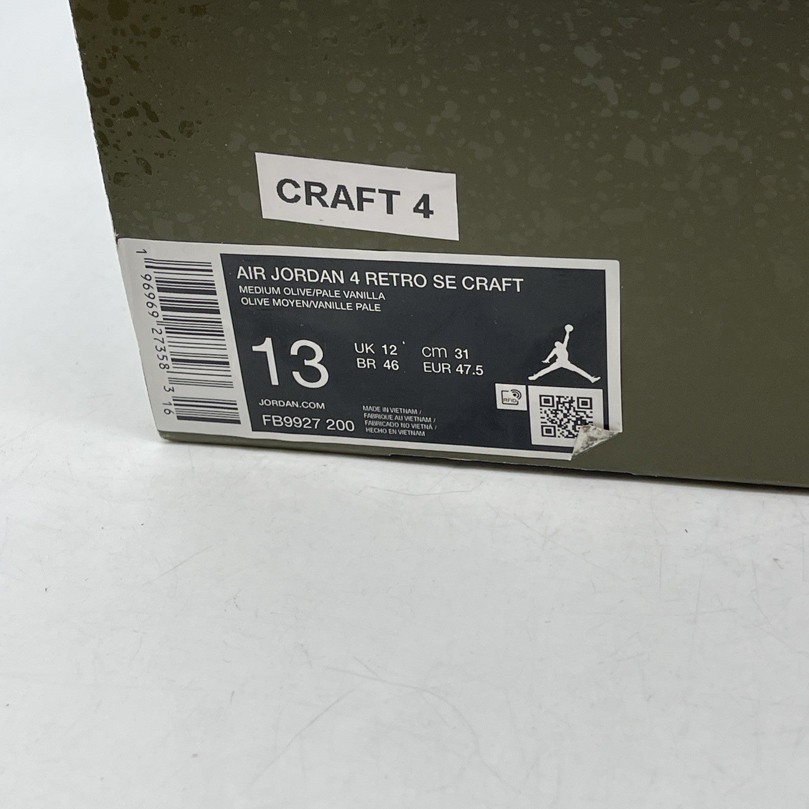Size 13 - Air Jordan 4 SE Retro Low Craft - Olive (FB9927-200)
