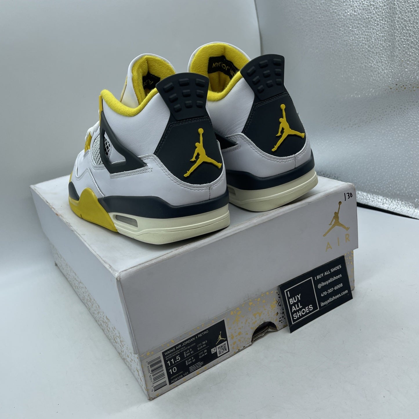 Size 11.5W - Air Jordan 4 Retro Vivid Sulfur (AQ9129-101)