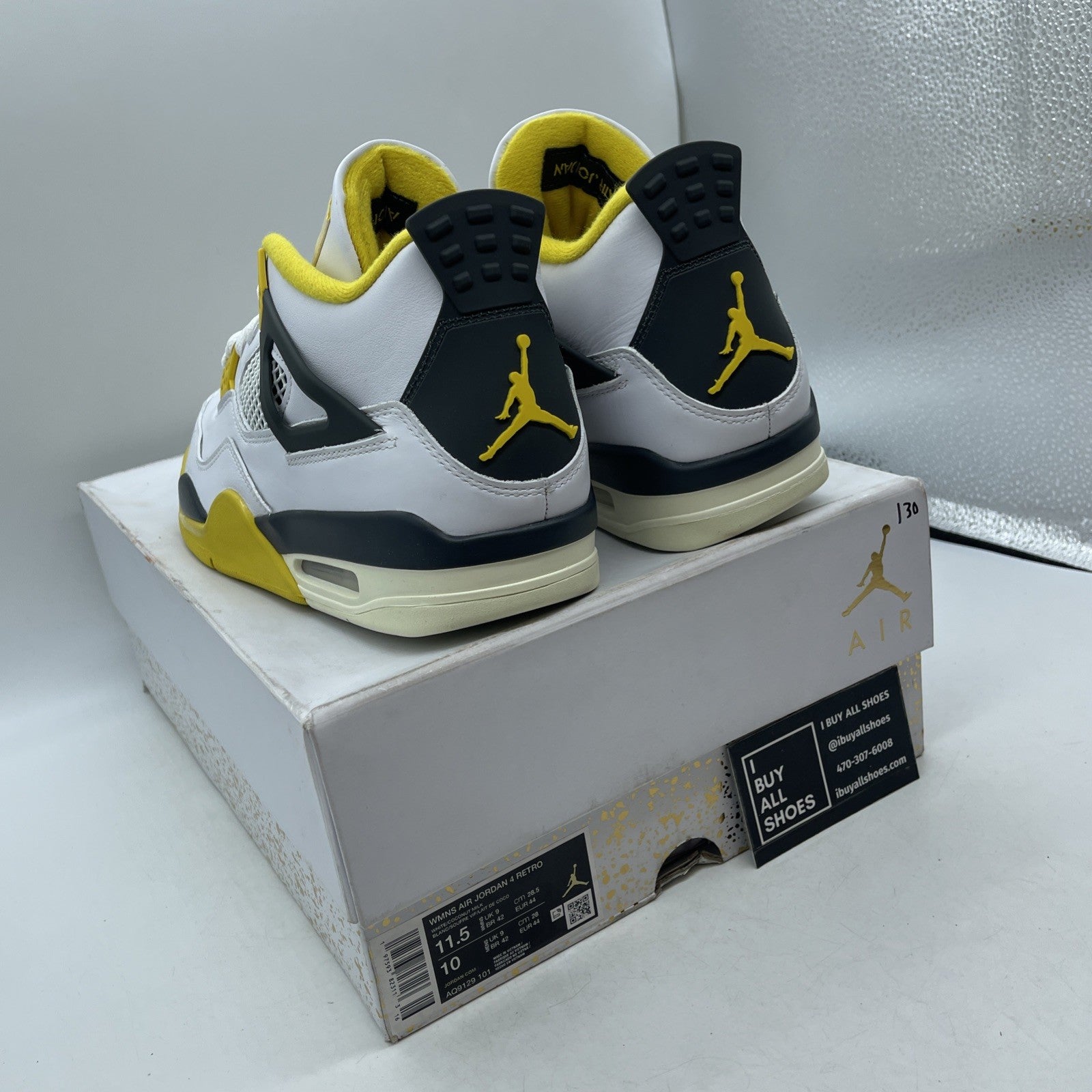Size 11.5W - Air Jordan 4 Retro Vivid Sulfur (AQ9129-101)
