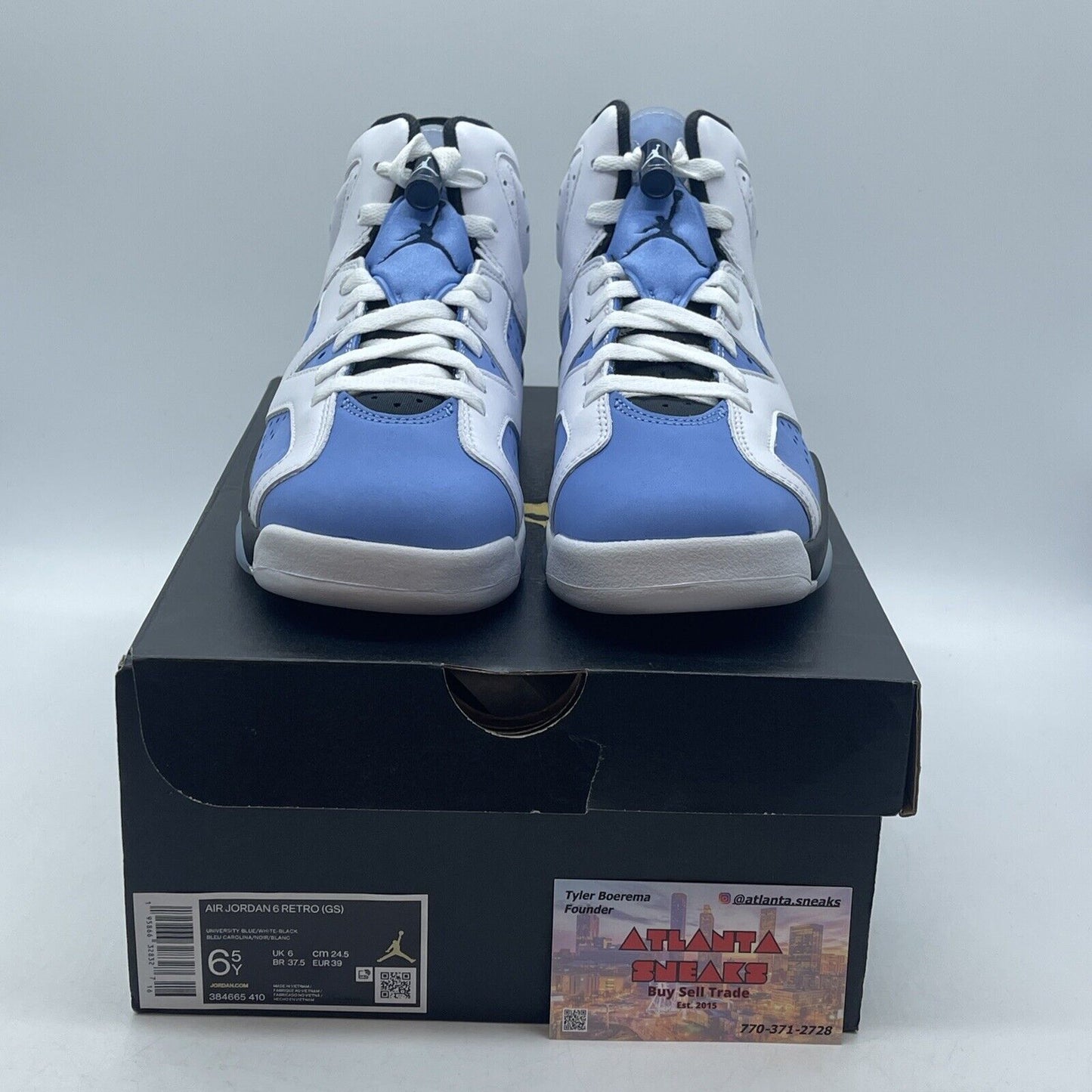 Size 6.5 - Jordan 6 Retro Mid UNC Home Blue White Black Suede (384665-410)