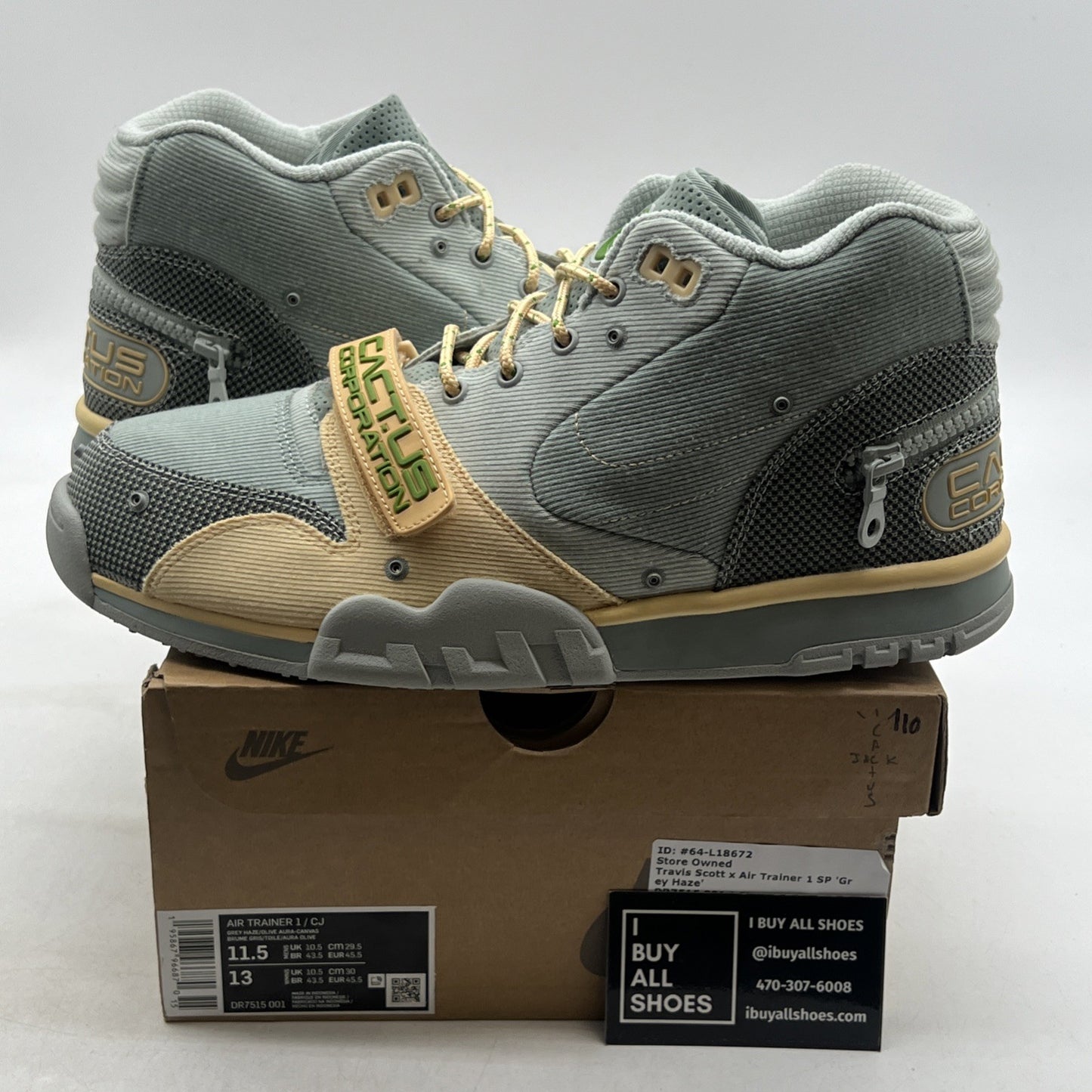 Size 11.5 - Nike Travis Scott x Air Trainer 1 SP Gray (DR7515-001)