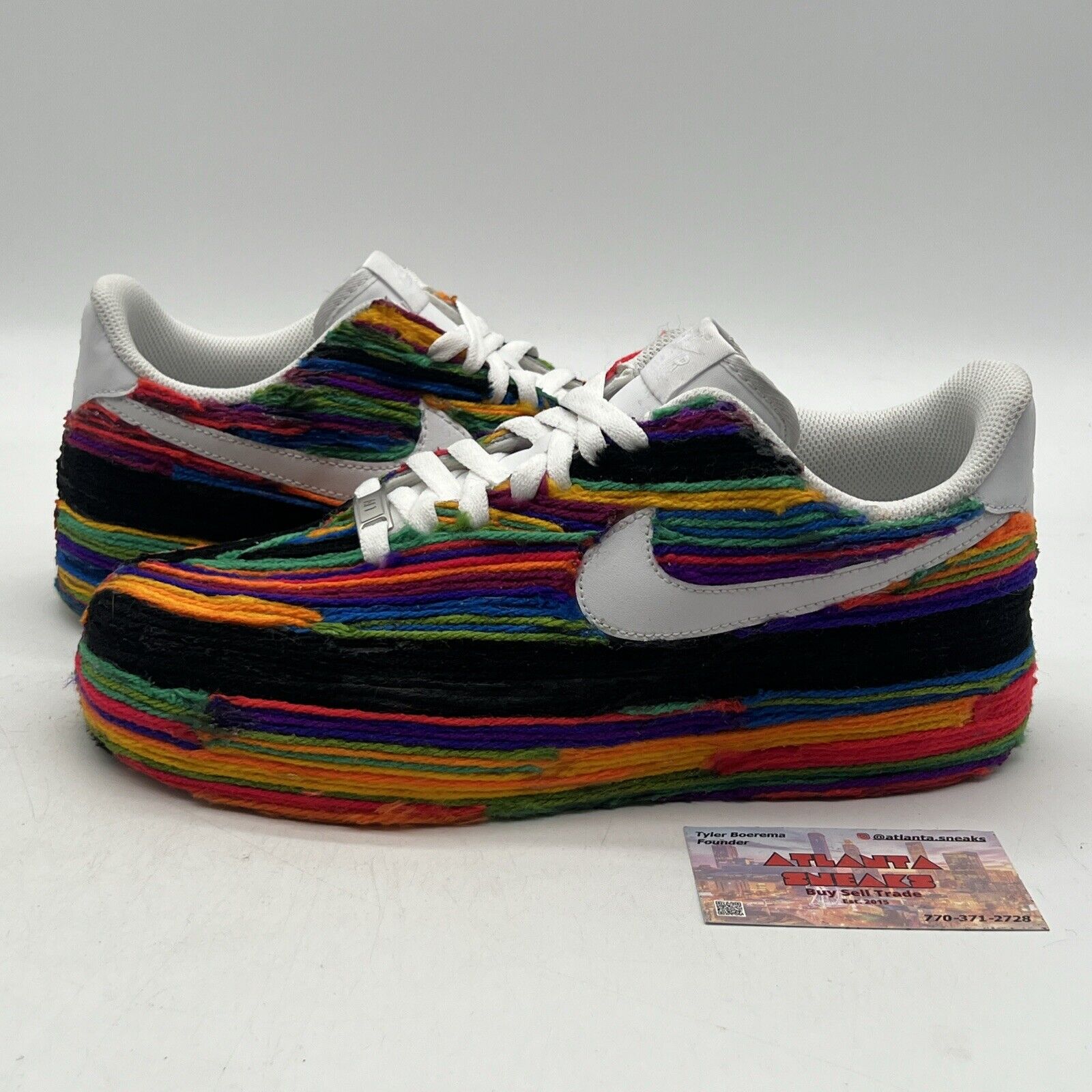 Size 9 - Nike Air Force 1 Low '07 White Multi Color Customs  (315122-111)