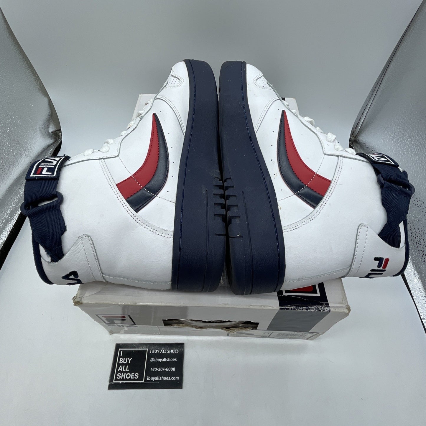 Size 11 - Fila Mens Fx-100 Sneakers White/Navy/Red (1VB90150-125)