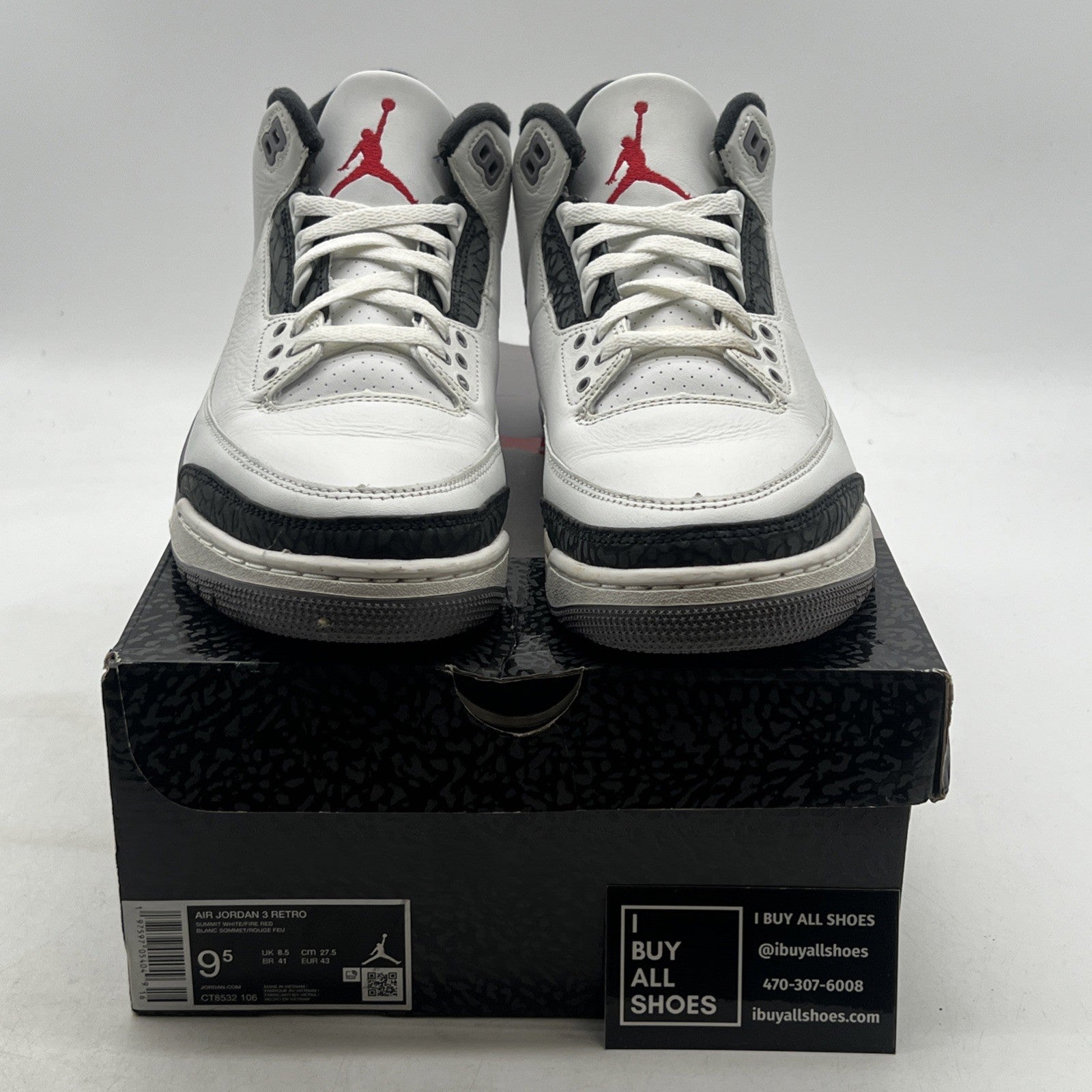 Size 9.5 - Air Jordan 3 Retro Cement Grey (CT8532-106)