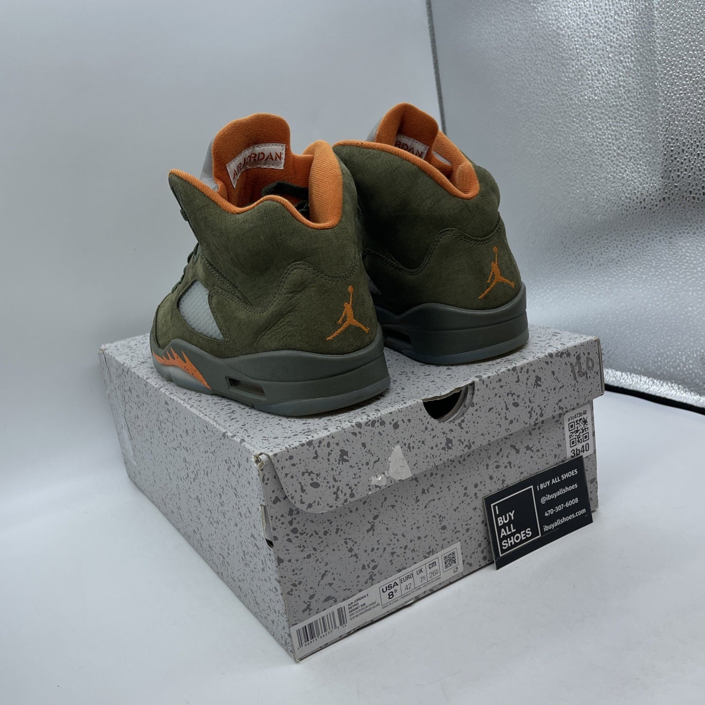 Size 8.5 - Air Jordan 5 Retro 2024 Olive Green Orange Suede (DD0587-308)