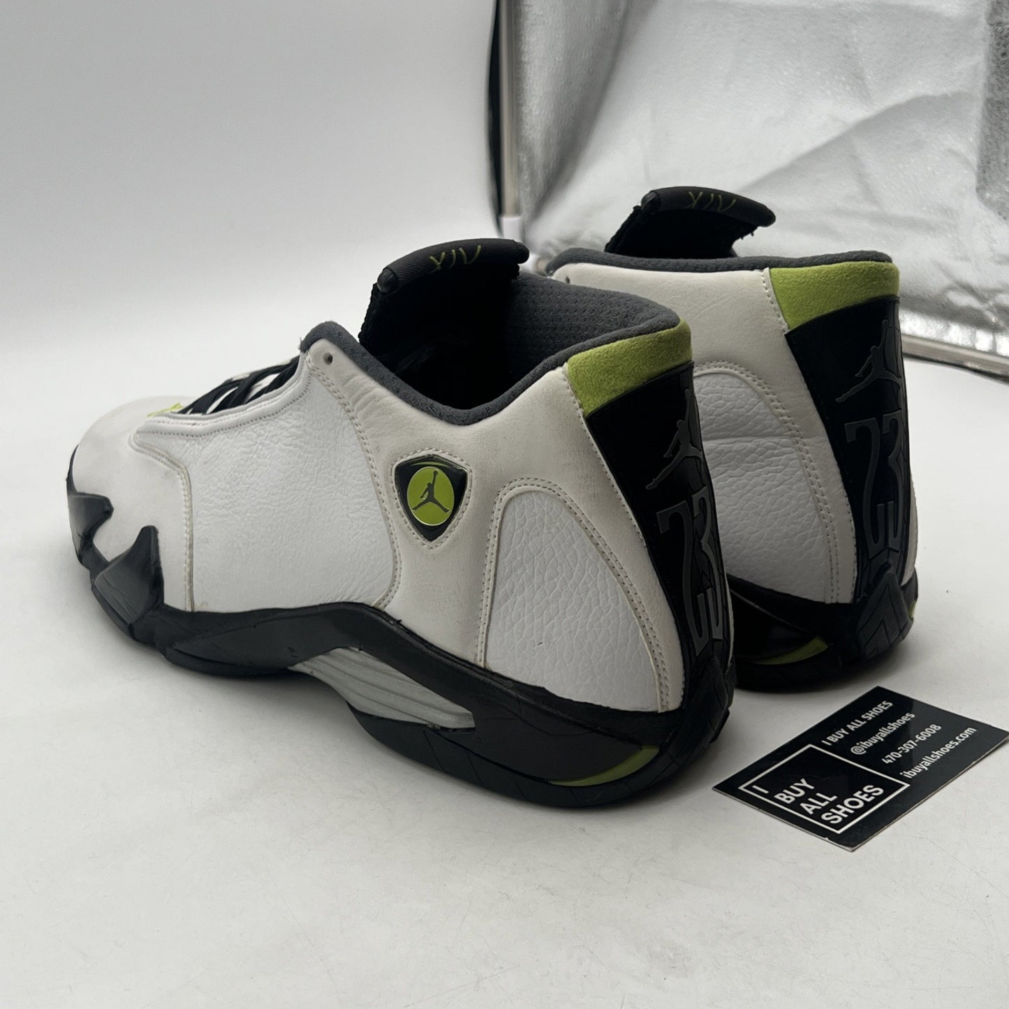 Size 14 - Air Jordan 14 Retro White Chartreuse (311832-132)
