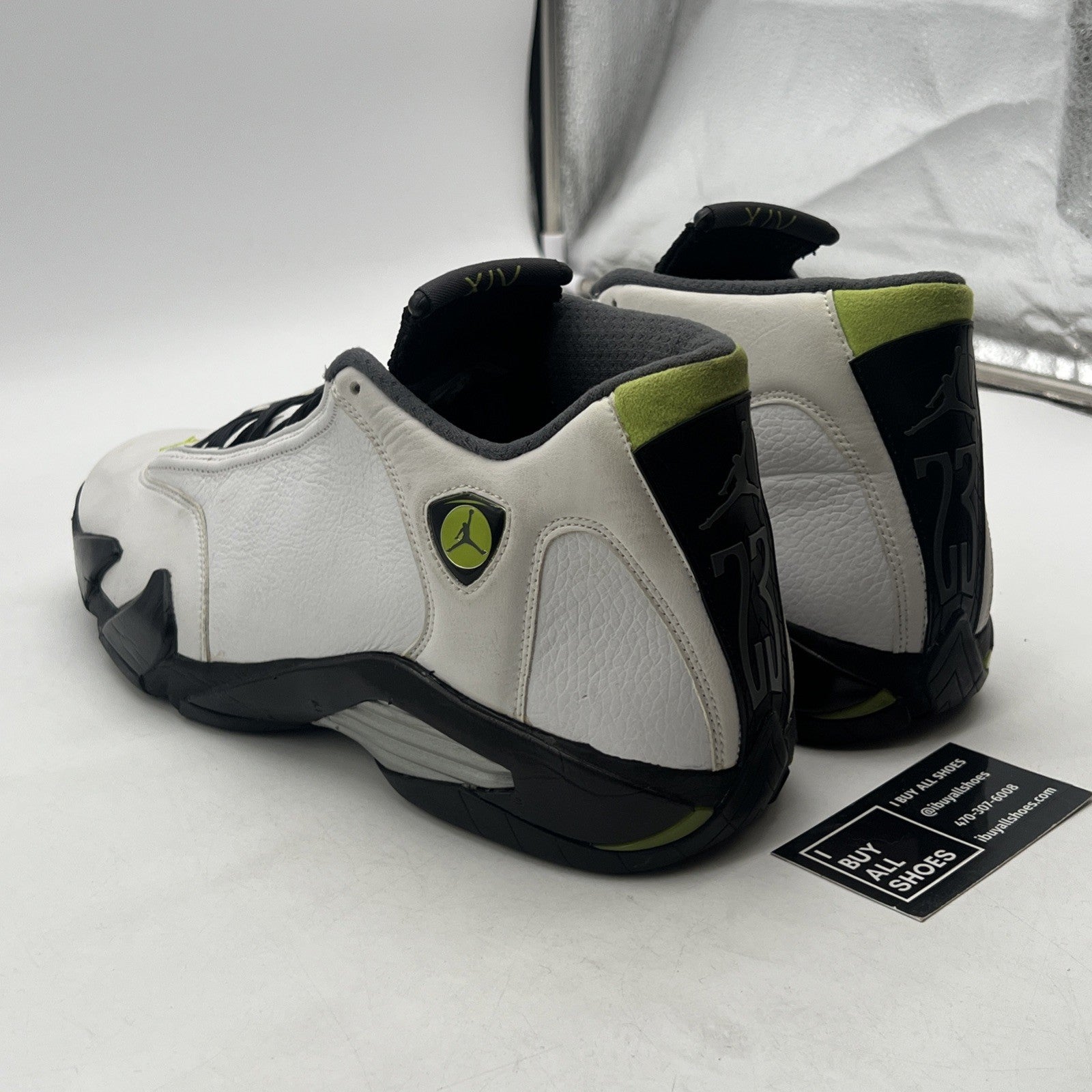 Size 14 - Air Jordan 14 Retro White Chartreuse (311832-132)