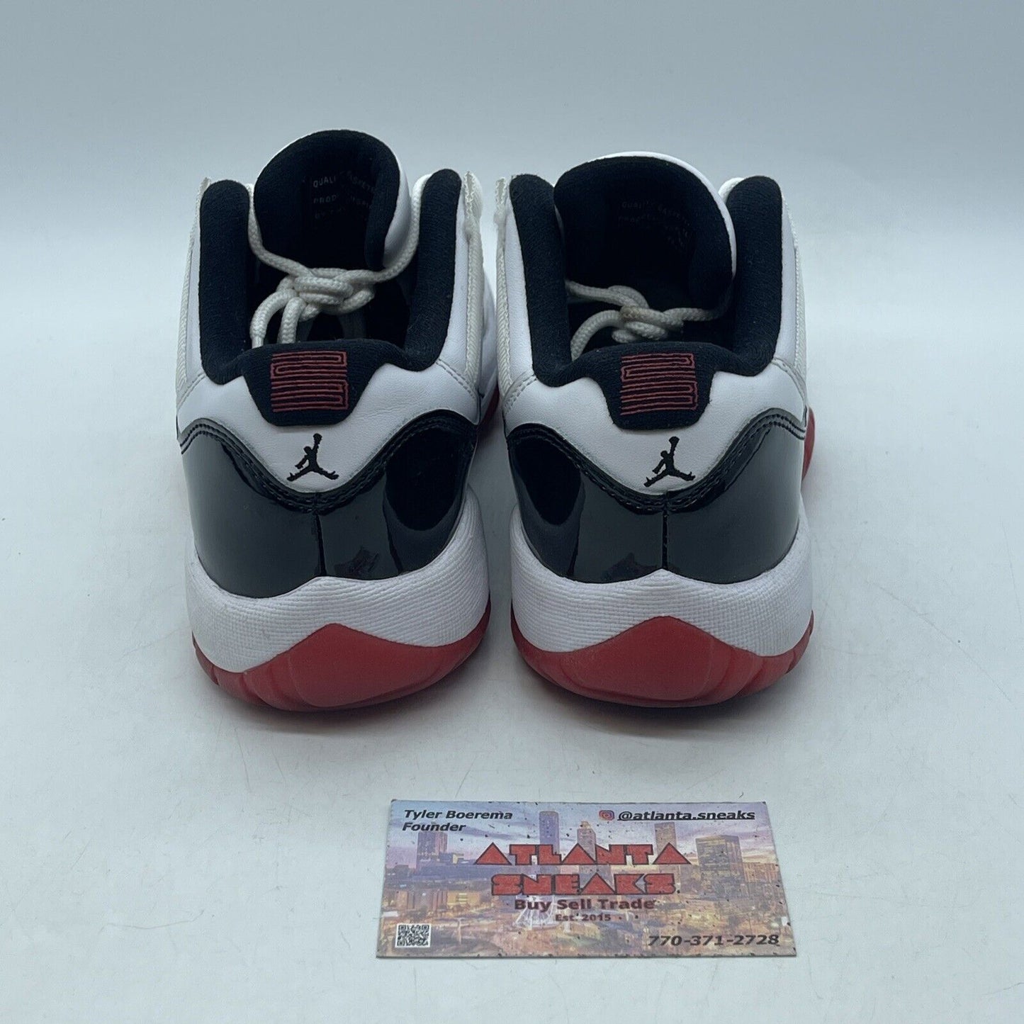 Air Jordan 11 Retro Low GS 'Concord-Bred' Black White Red Leather (528896-160)