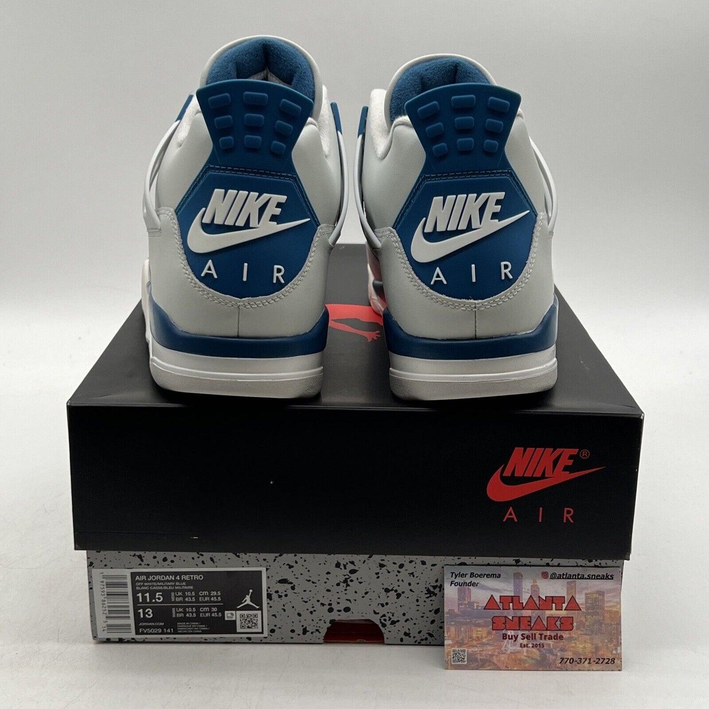Size 11.5 - Air Jordan 4 Retro 2024 Military Blue White Leather  (FV5029-141)