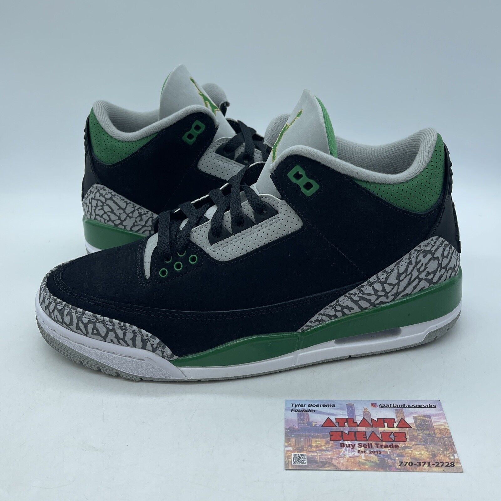 Size 8.5 - Jordan 3 Retro Mid Pine Green White Black Grey Suede (CT8532-030)