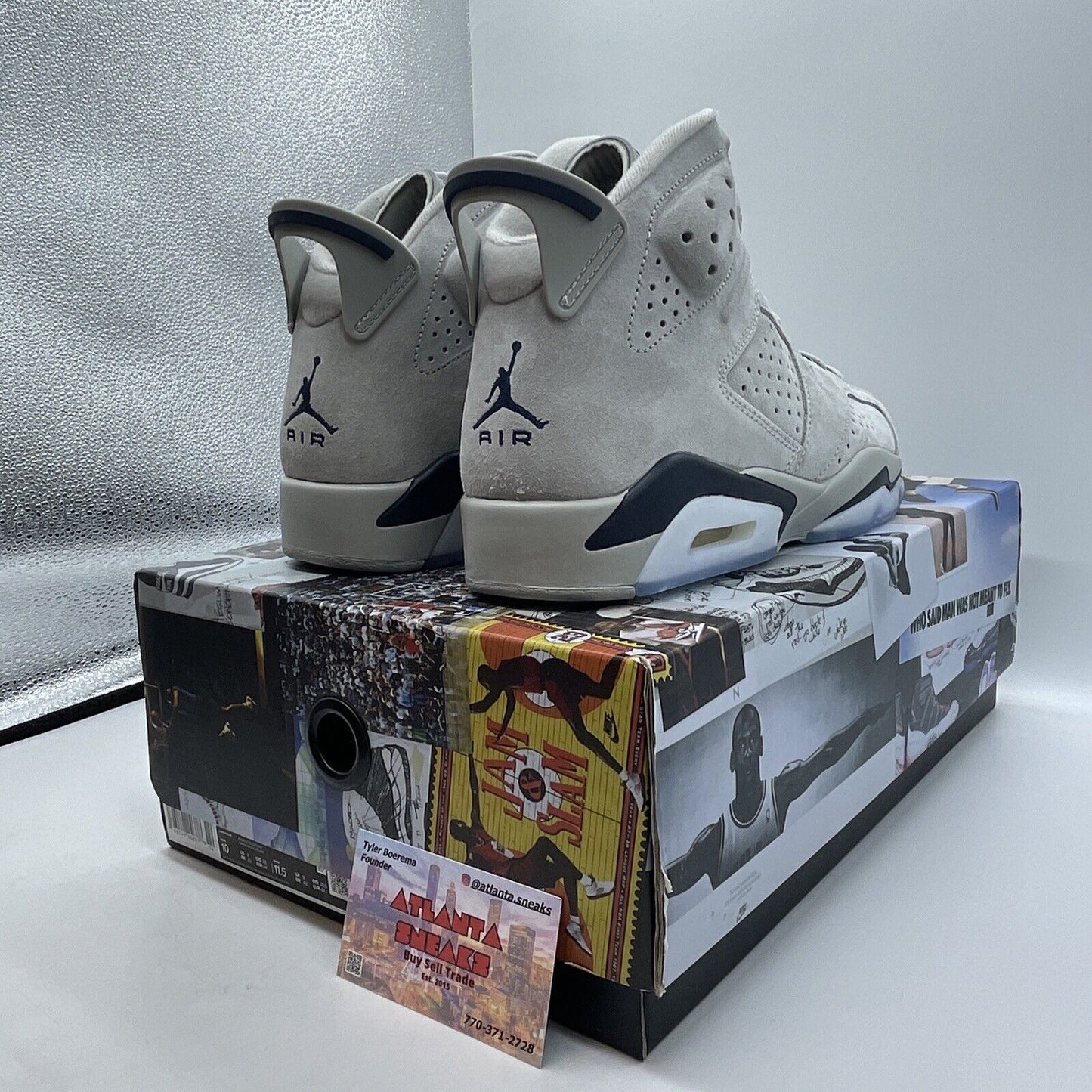 Size 10 - Jordan 6 Retro Mid Georgetown Grey White Blue Suede (CT8529-012)