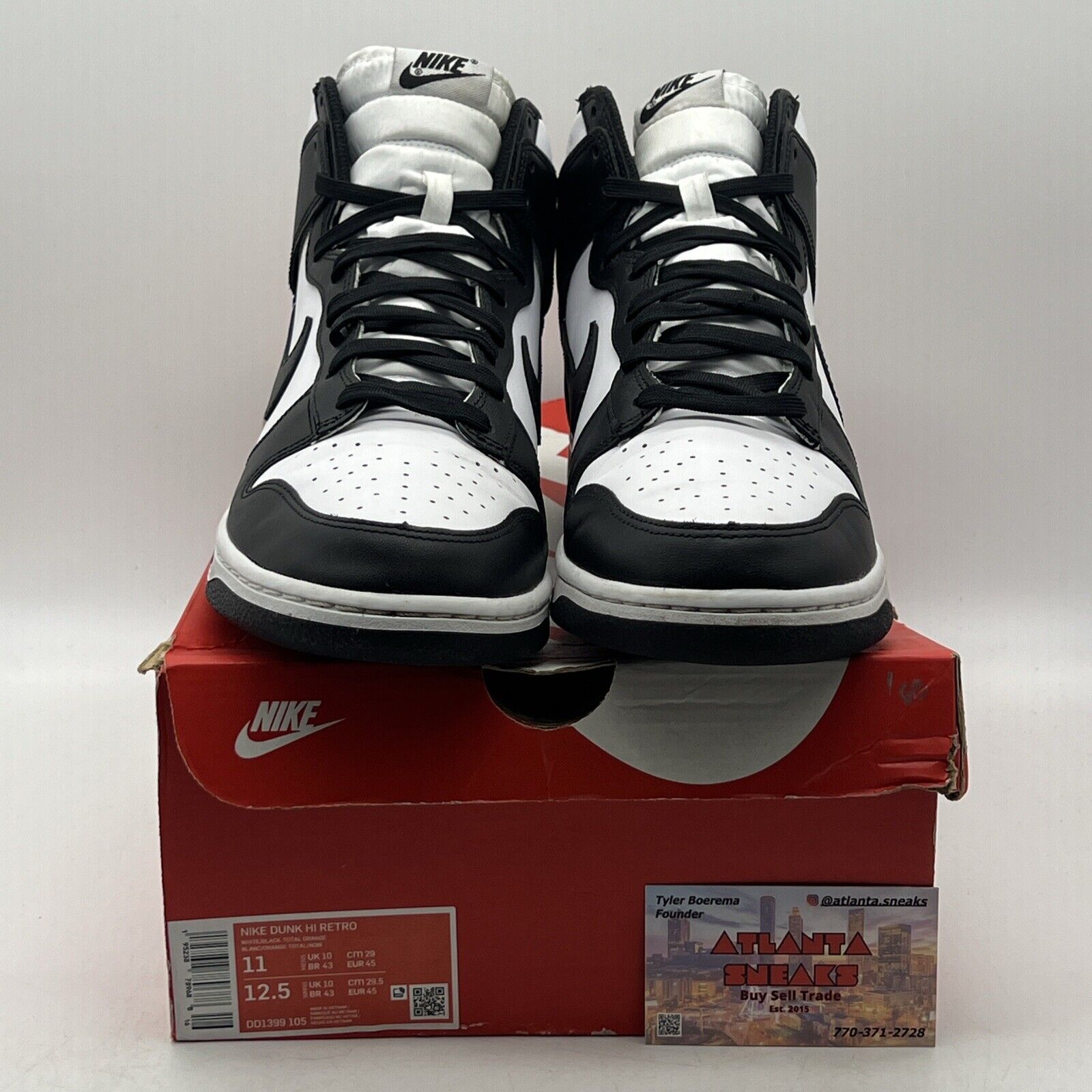 Size 11 - Nike Dunk High Black White Leather (DD1399-105)