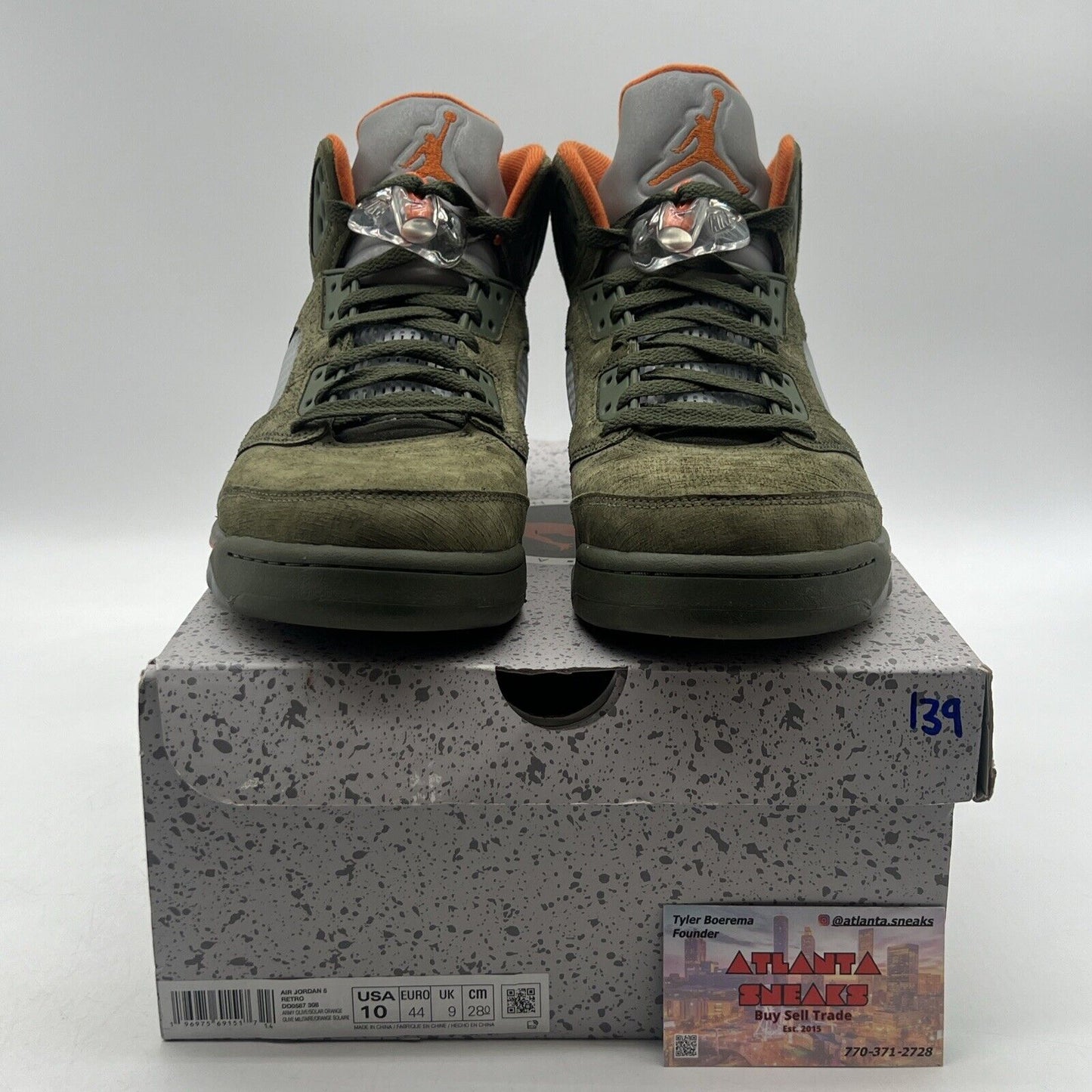 Size 10 - Air Jordan 5 Retro 2024 Olive Orange Grey (DD0587-308)