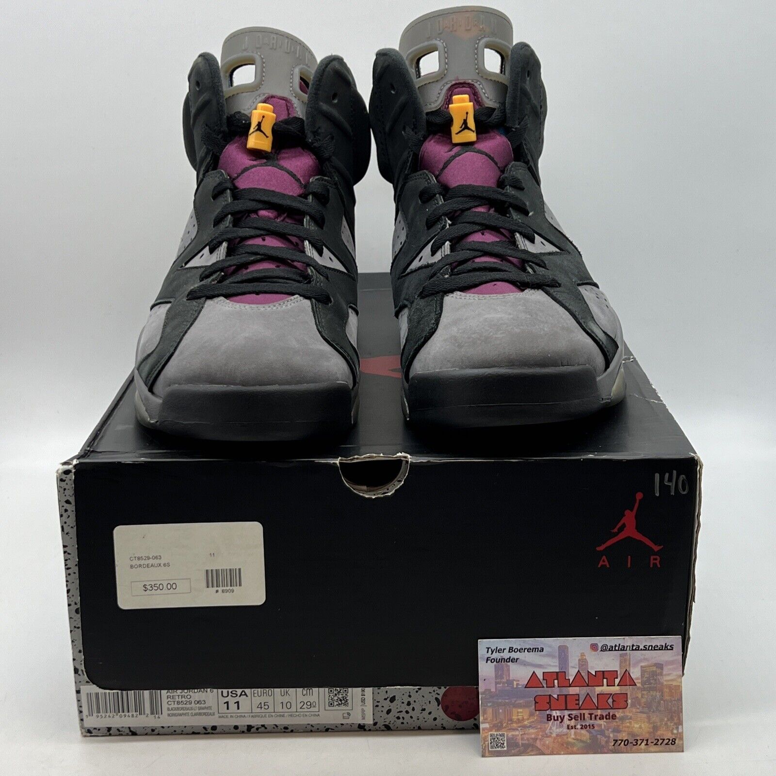 Size 11 - Jordan 6 Bordeaux Grey Black Suede Leather (CT8529-063)