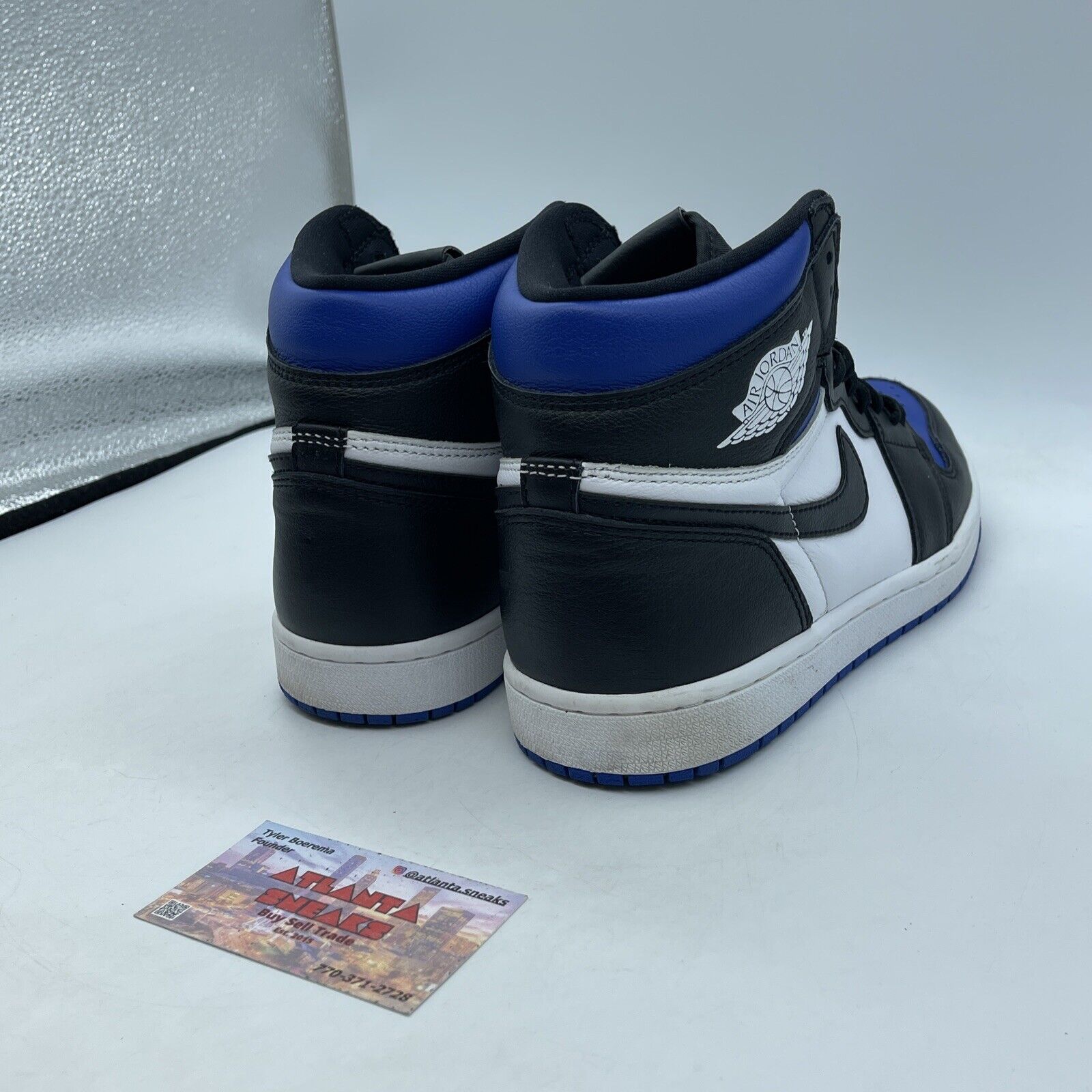 Size 8.5 - Jordan 1 Retro OG High Royal Toe Black White Leather (555088-041)