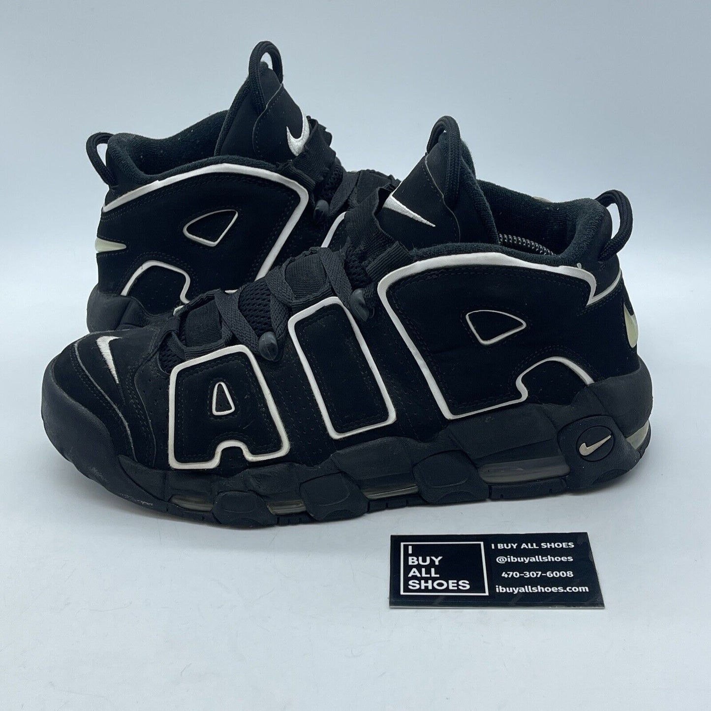 Size 10 - Nike Air More Uptempo Release Black White Suede (414962-002)