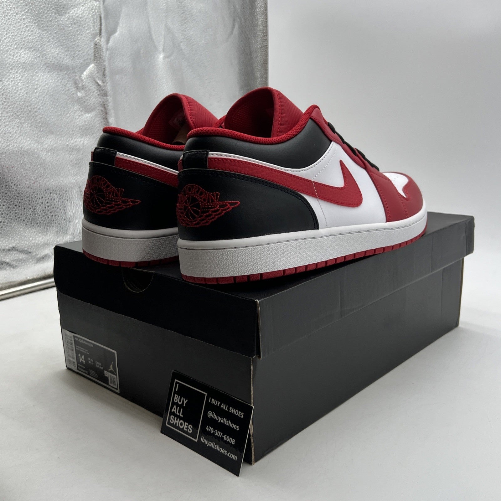 Size 14 - Air Jordan 1 Low Reverse Black Toe (553558-163)
