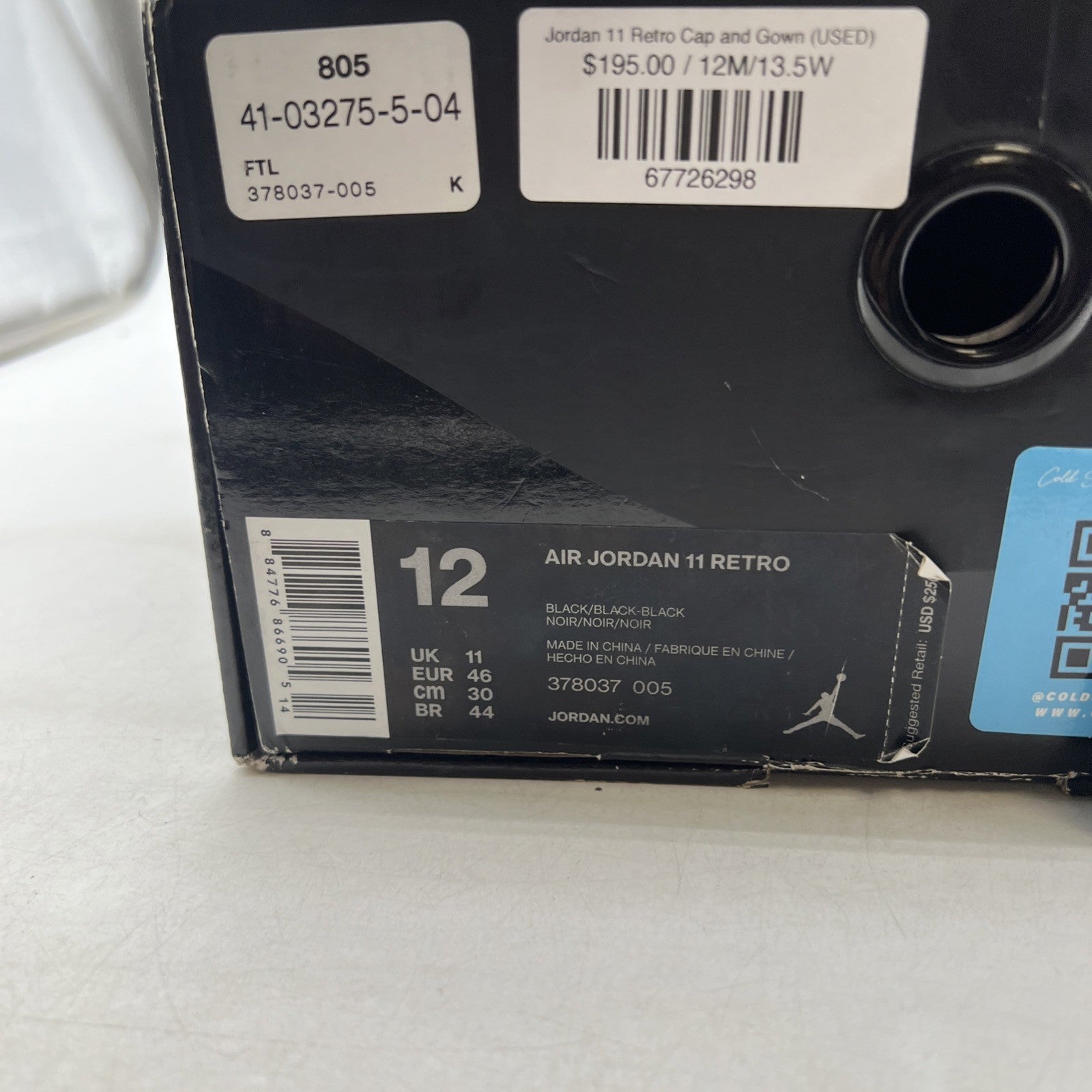 Size 12 - Air Jordan 11 Retro Cap and Gown 2018 (378037-005)