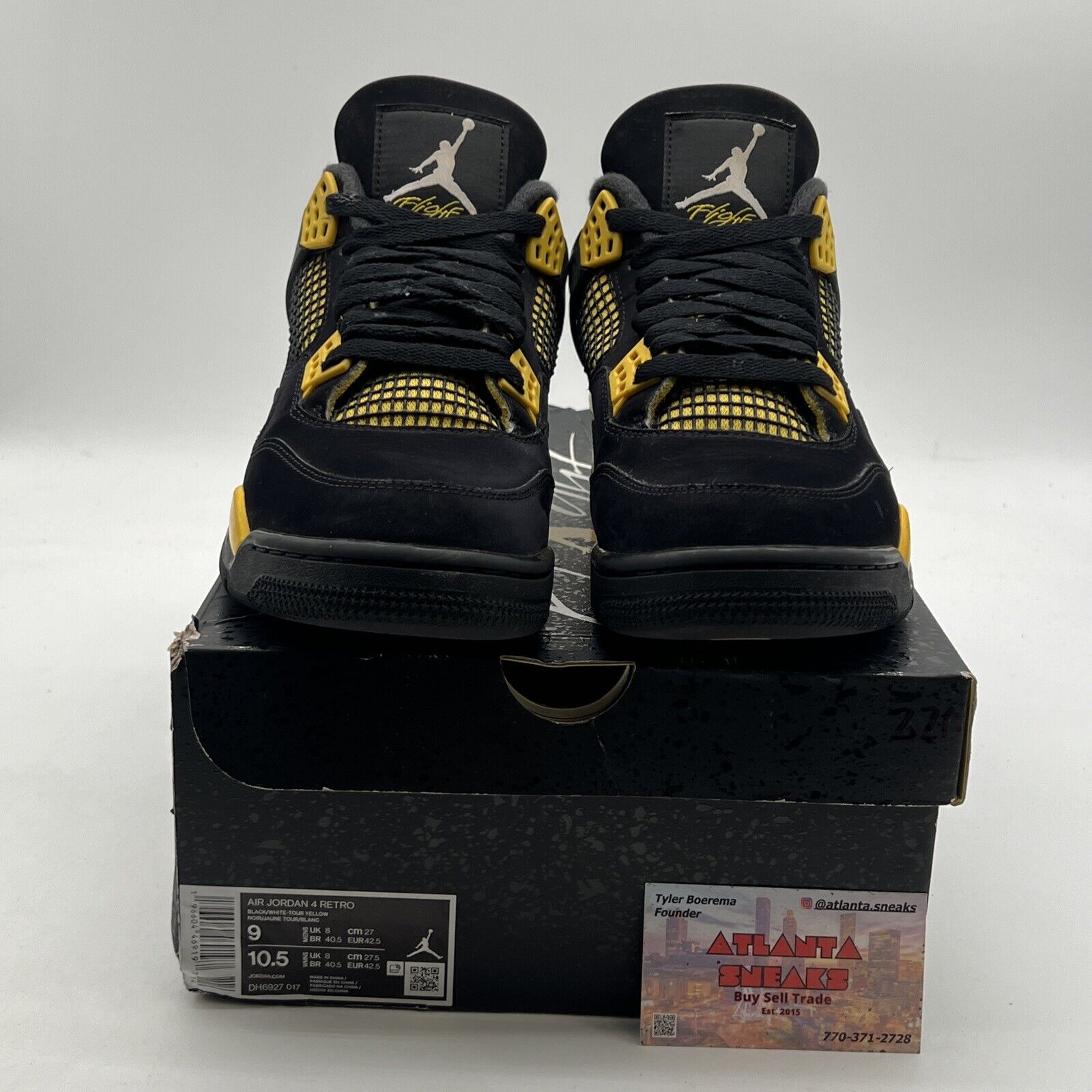 Size 9 - Air Jordan 4 Retro Thunder Black Suede Yellow (DH6927-017)