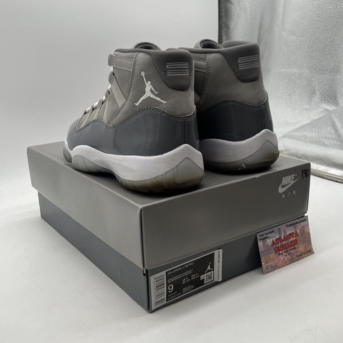 Size 9 - Jordan 11 Retro High Cool Grey White Leather (CT8012-005)