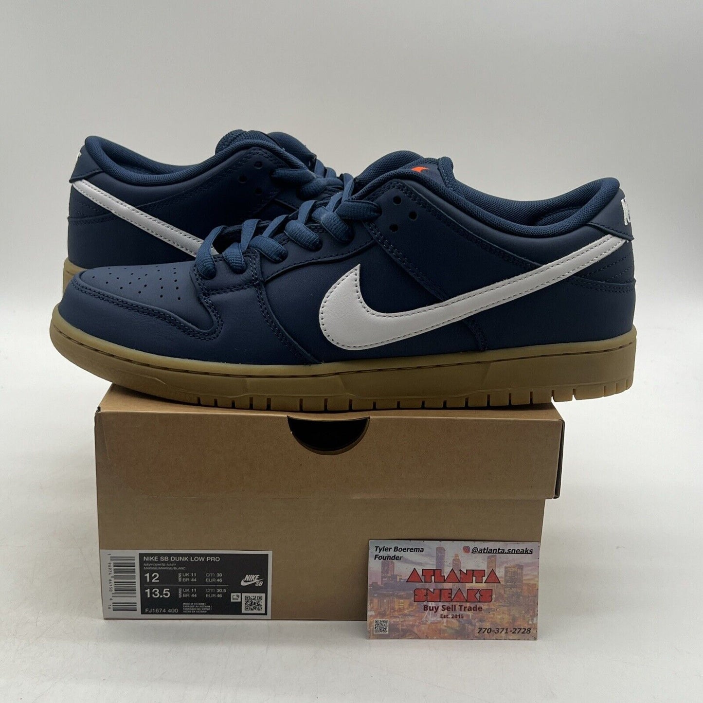 Size 12 - Nike SB Dunk Low Pro ISO Orange Label Navy Gum Light Brown FJ1674-400