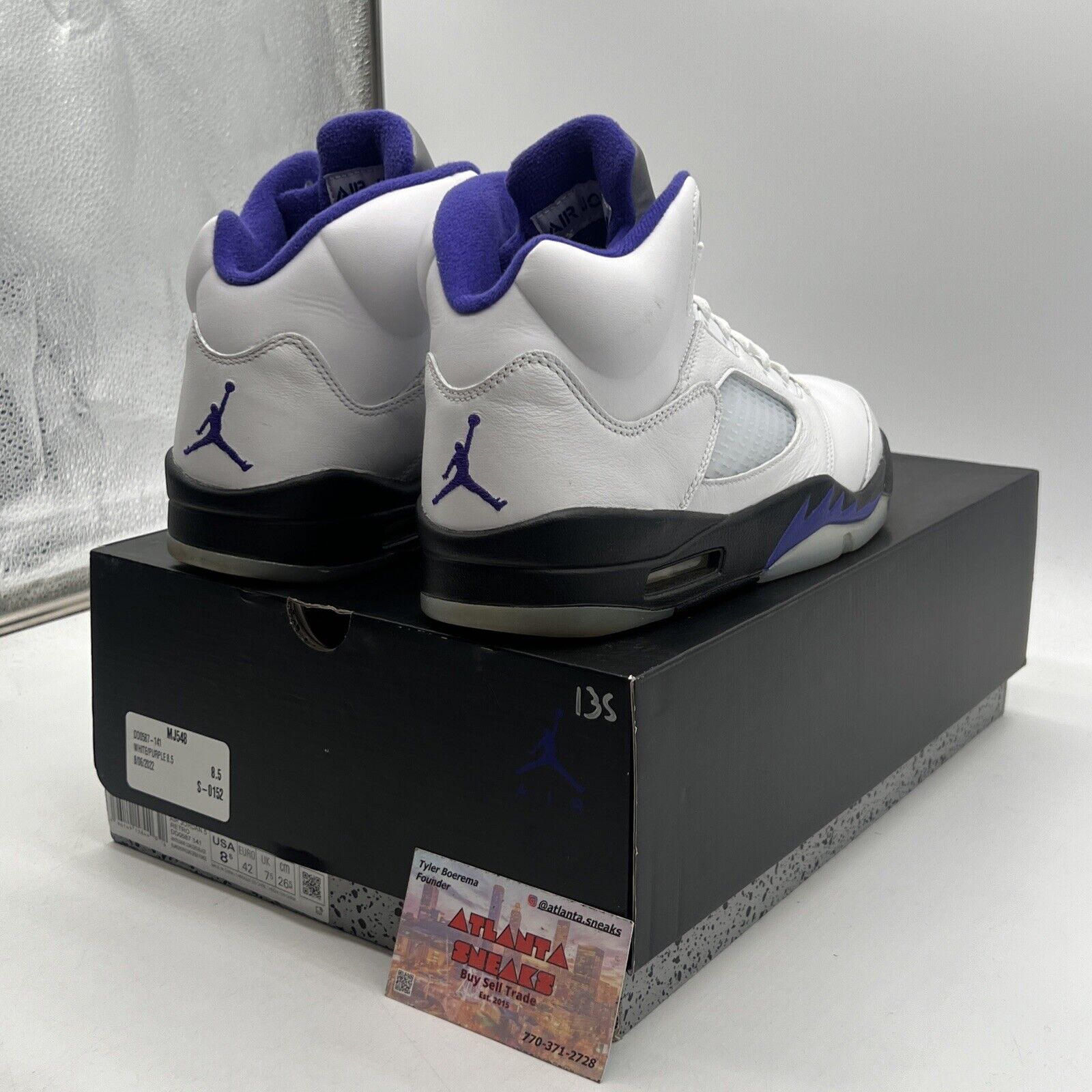 Size 8.5 - Jordan 5 Concord 2022 Black White Purple Leather (DD0587-141)