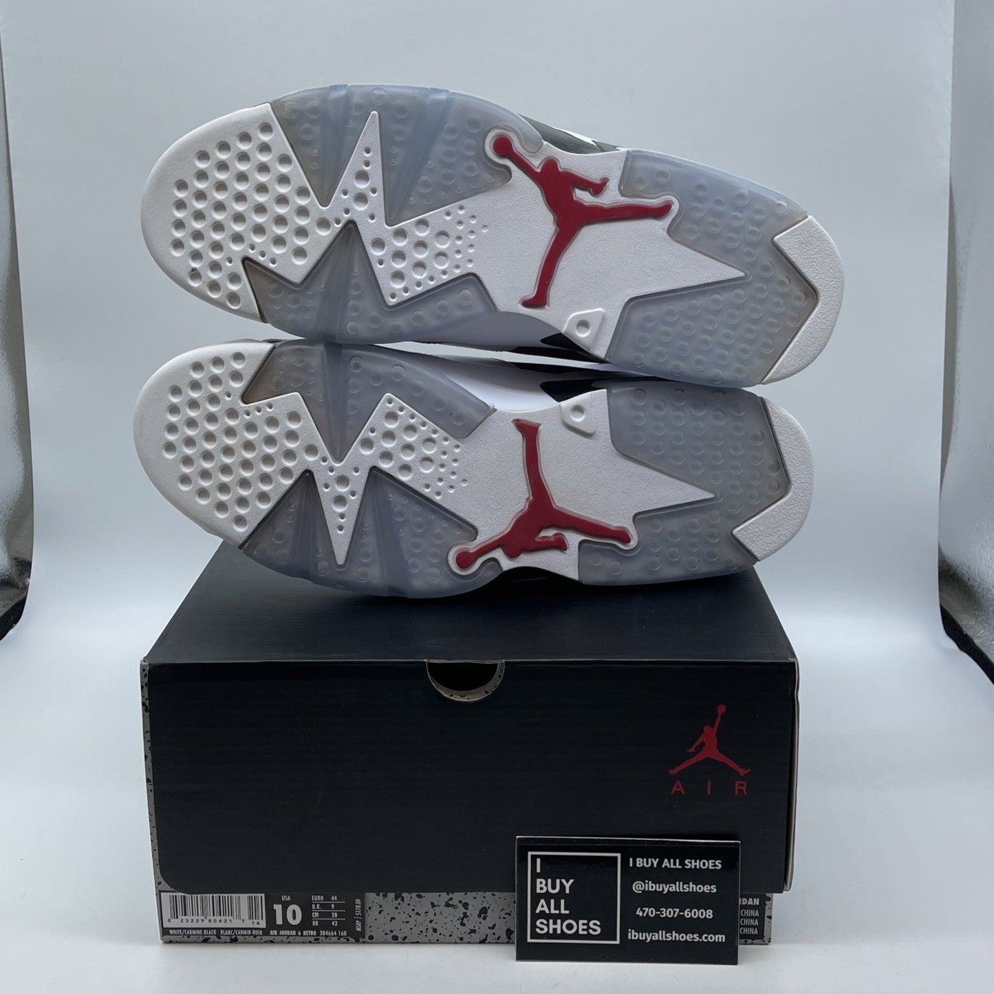 Size 10 - Air Jordan 6 Retro 2014 Carmine Red White Leather (384664-160)