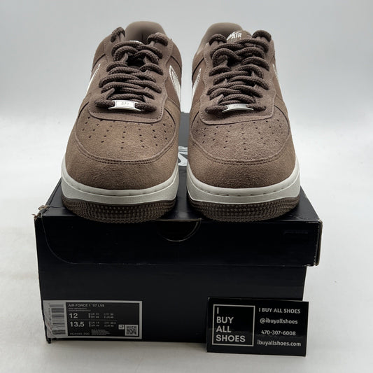 Size 12 - Nike Air Force 1 '07 LV8 Embroidered Swoosh - Mink Brown (HJ4465-200)
