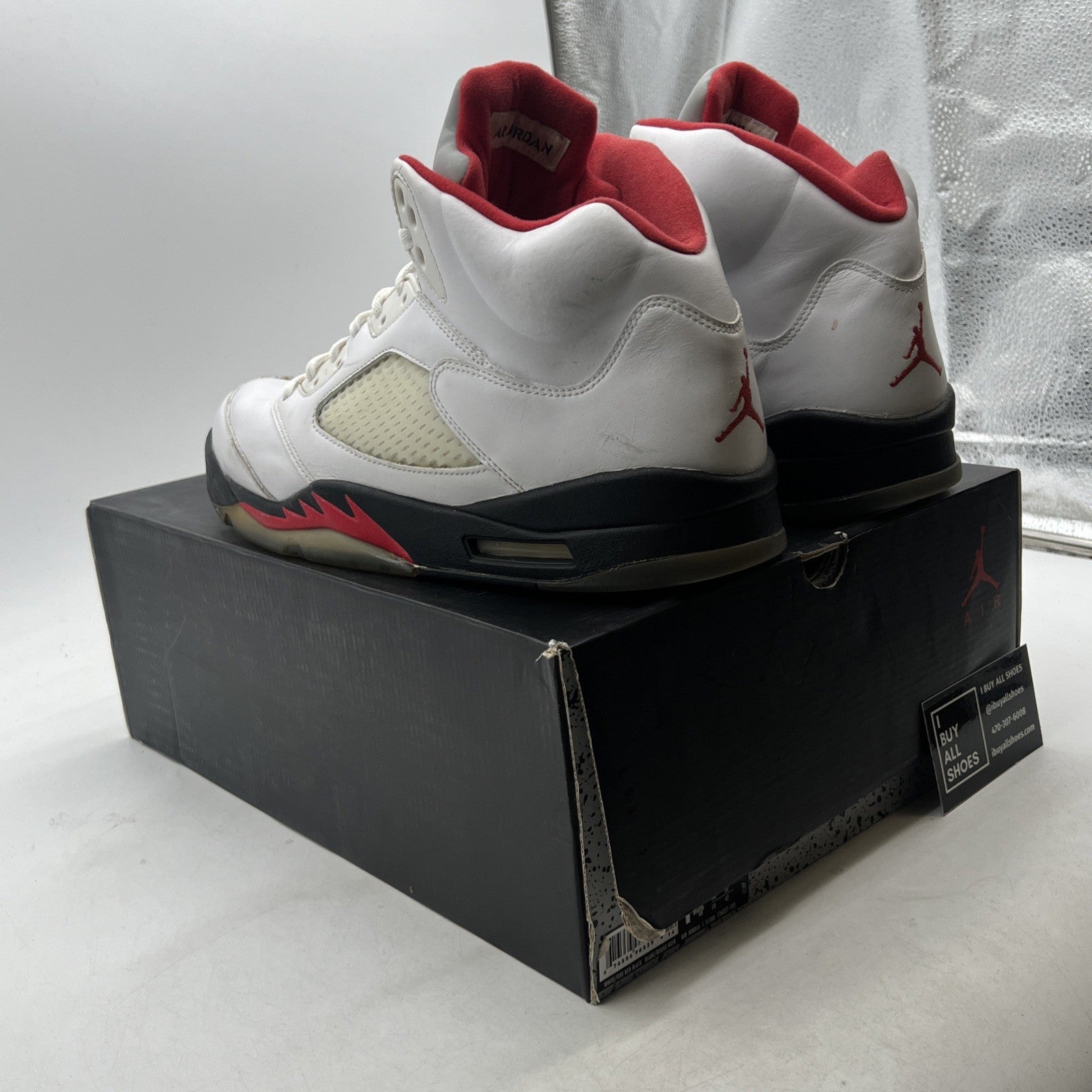 Size 14 - Air Jordan 5 Retro 2013 White Fire Red (136027-100)