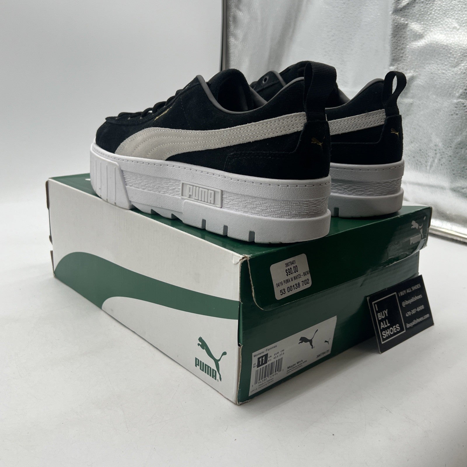 Size 11 - PUMA Mayze Black White W (380784-01)