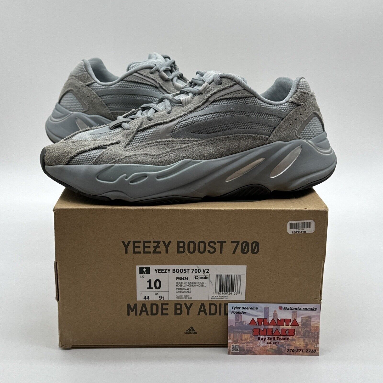 Size 10 - Yeezy Boost 700 V2 Hospital Blue Icy 🥶 3m Grey Unc Thick Suede Canvas