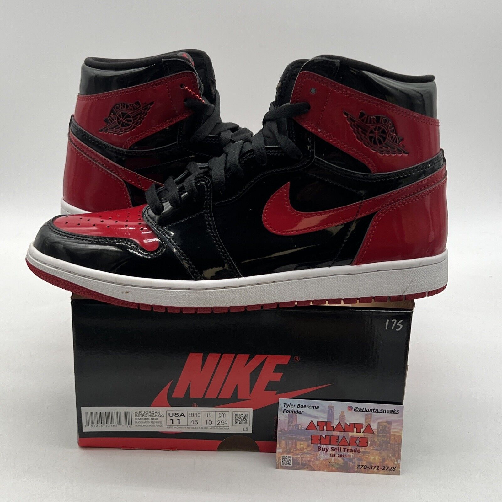 Size 11 - Jordan 1 Retro OG High Patent Bred (555088-063)