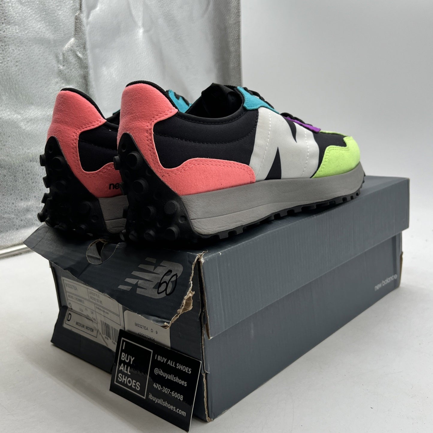 Size 9 - New Balance 327 Black Multi-Color (MS327EA)