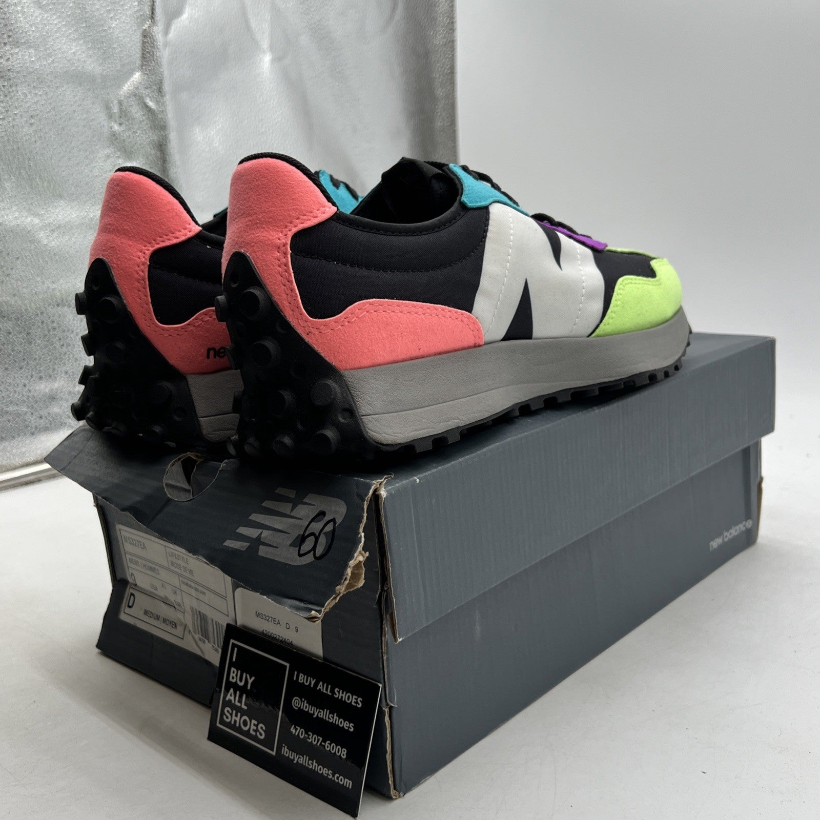 Size 9 - New Balance 327 Black Multi-Color (MS327EA)