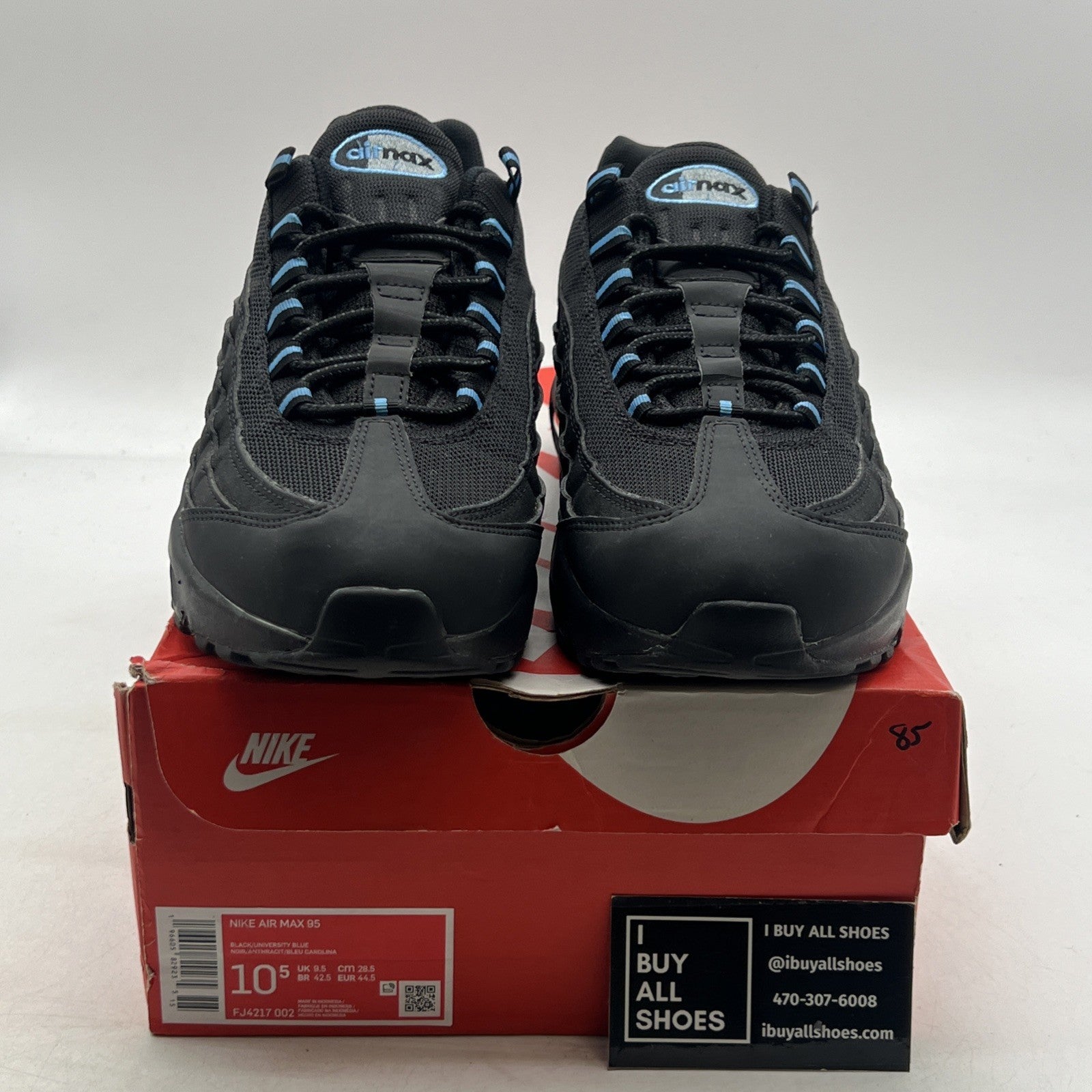 Size 10.5 - Nike Air Max 95 Black University Blue (FJ4217-002) 2023