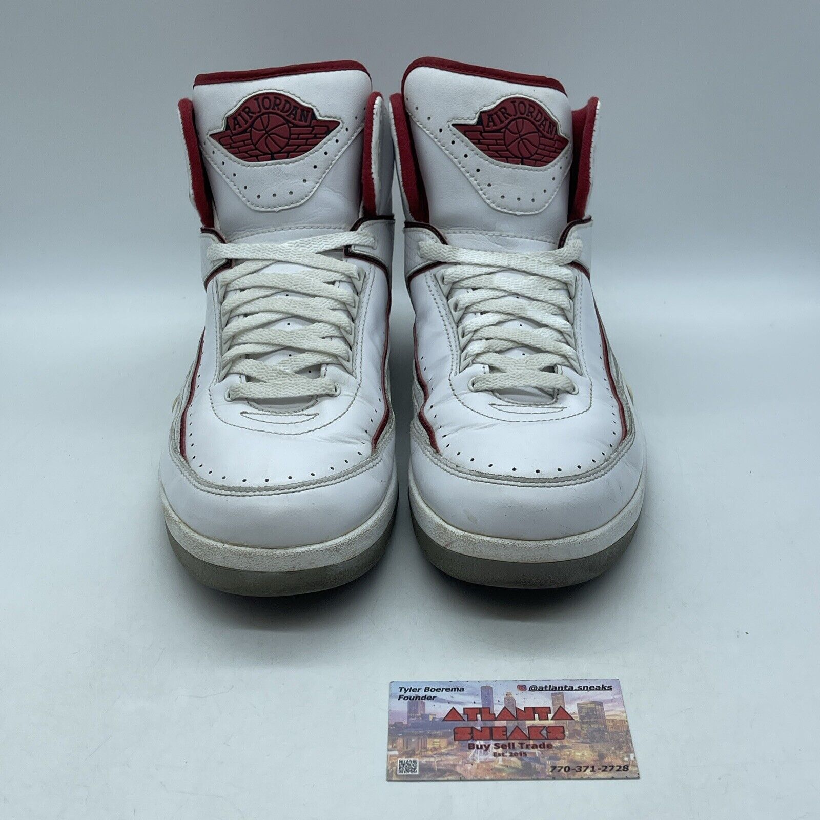 Size 12 - Air Jordan 2 Retro Chicago Home Red Black White Leather (385475-102)