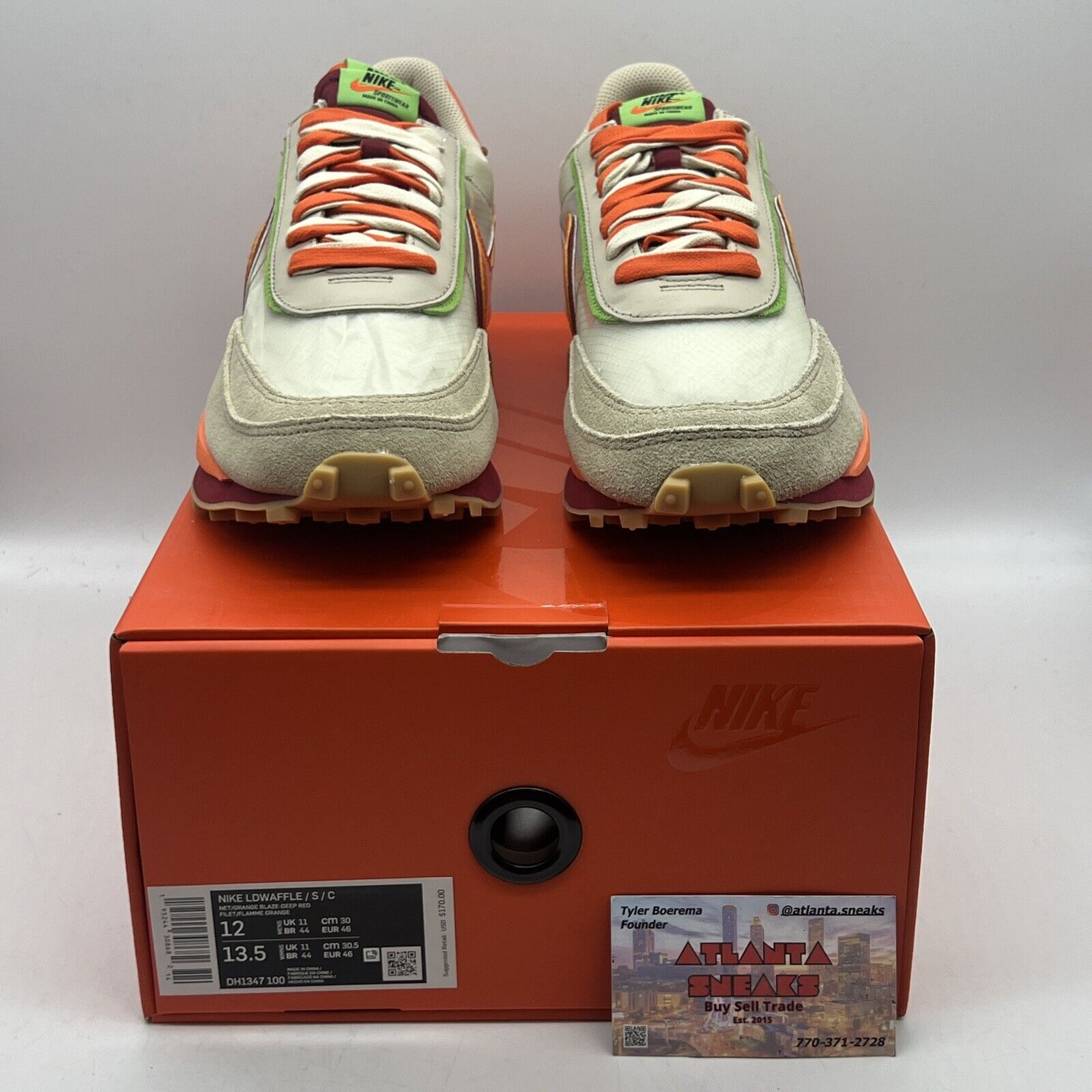 Size 12 - Nike LDWaffle Deep Red/Green Bean/Orange Blaze Brand New Og All