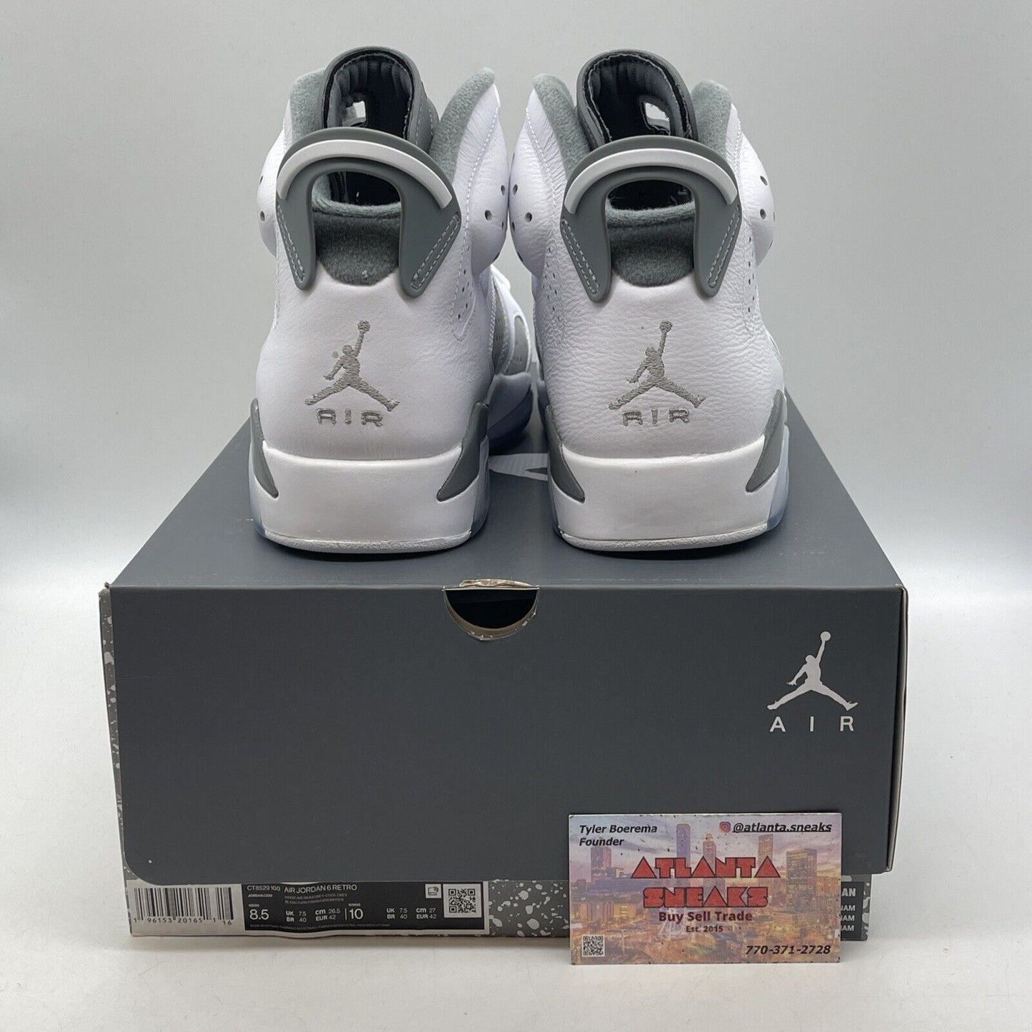 Size 8.5 - Jordan 6 Retro Low Cool Grey Suede White  Leather (CT8529-100)