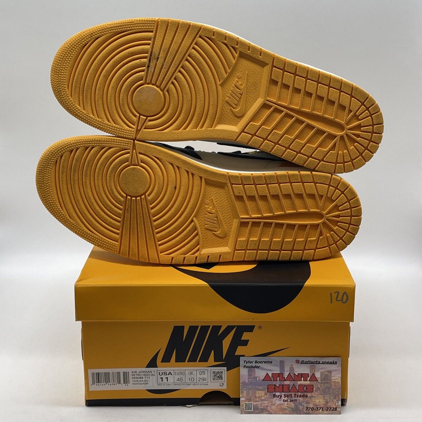 Size 11 - Jordan 1 Retro OG High Yellow Toe White Black Leather (555088-711)