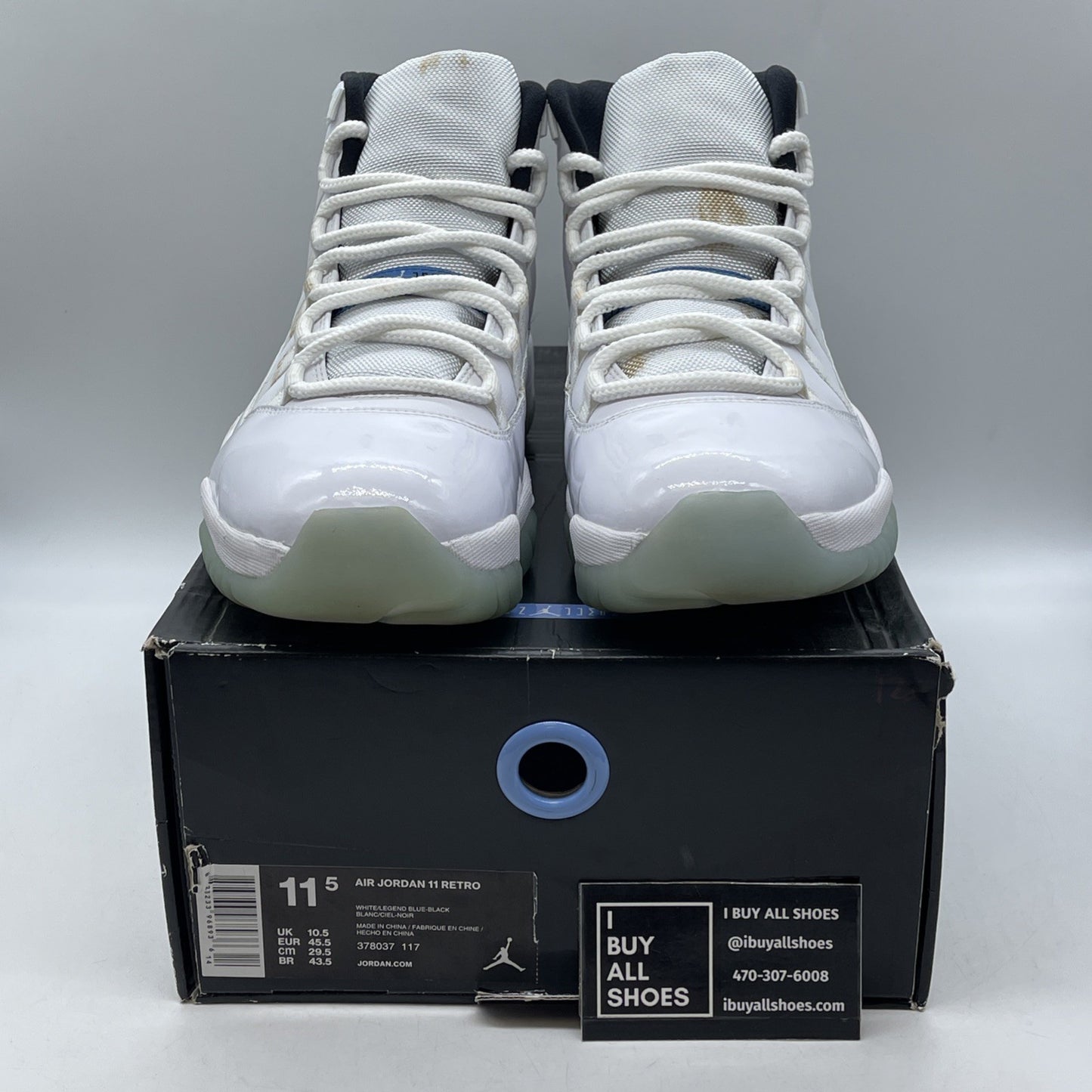 Size 11.5 - Air Jordan 11 Retro High Legend Blue (378037-117)