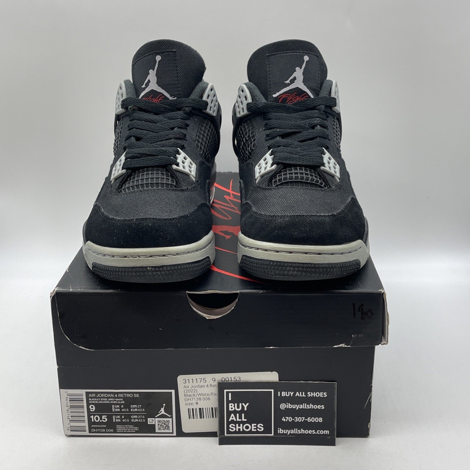 Size 9 - Air Jordan 4 Retro SE Mid Black Canvas Suede (DH7138-006)