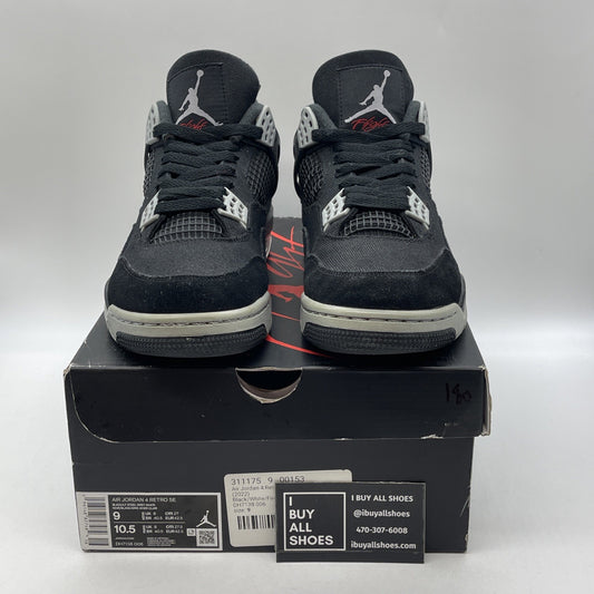 Size 9 - Air Jordan 4 Retro SE Mid Black Canvas Suede (DH7138-006)