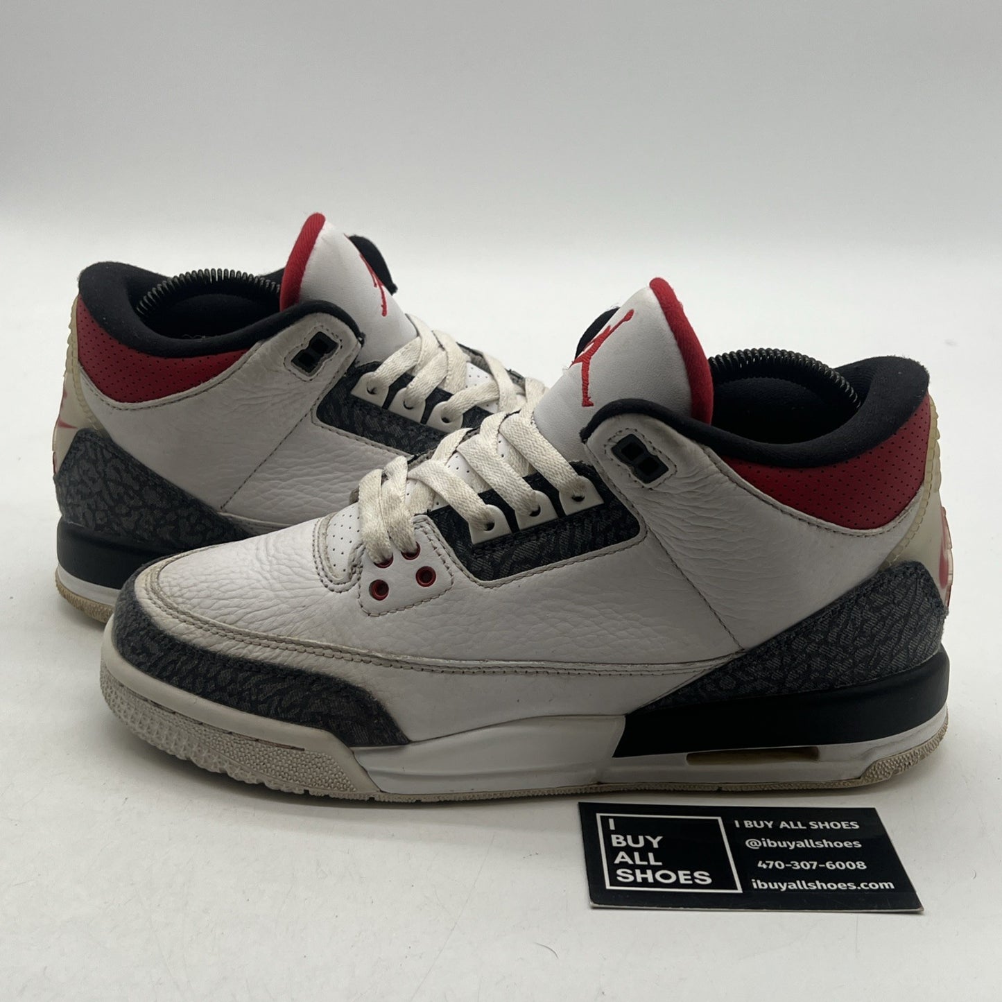 Size 7Y - Air Jordan 3 Retro Denim SE Fire Red 2020  (CZ6634-100)