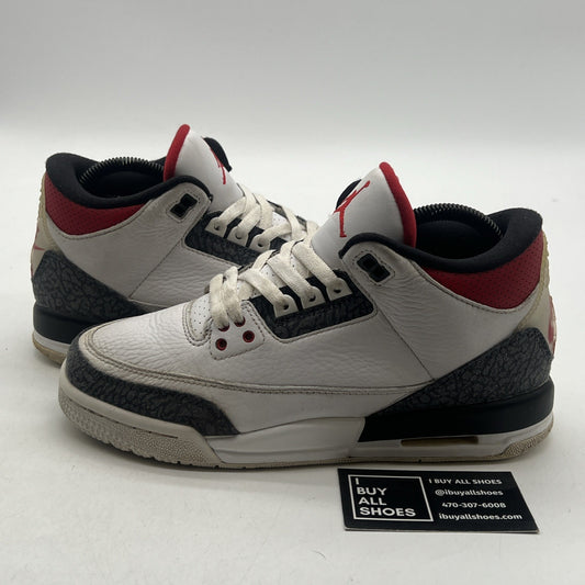 Size 7Y - Air Jordan 3 Retro Denim SE Fire Red 2020  (CZ6634-100)