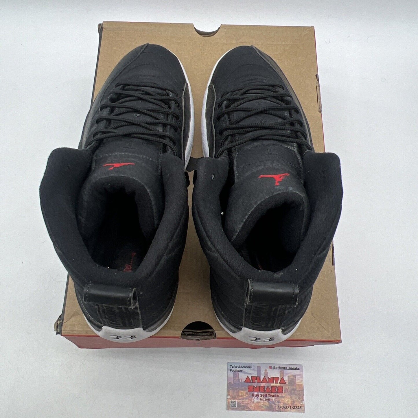 Size 10 - Air Jordan 12 Retro Neoprene Black White Red (130690-004)